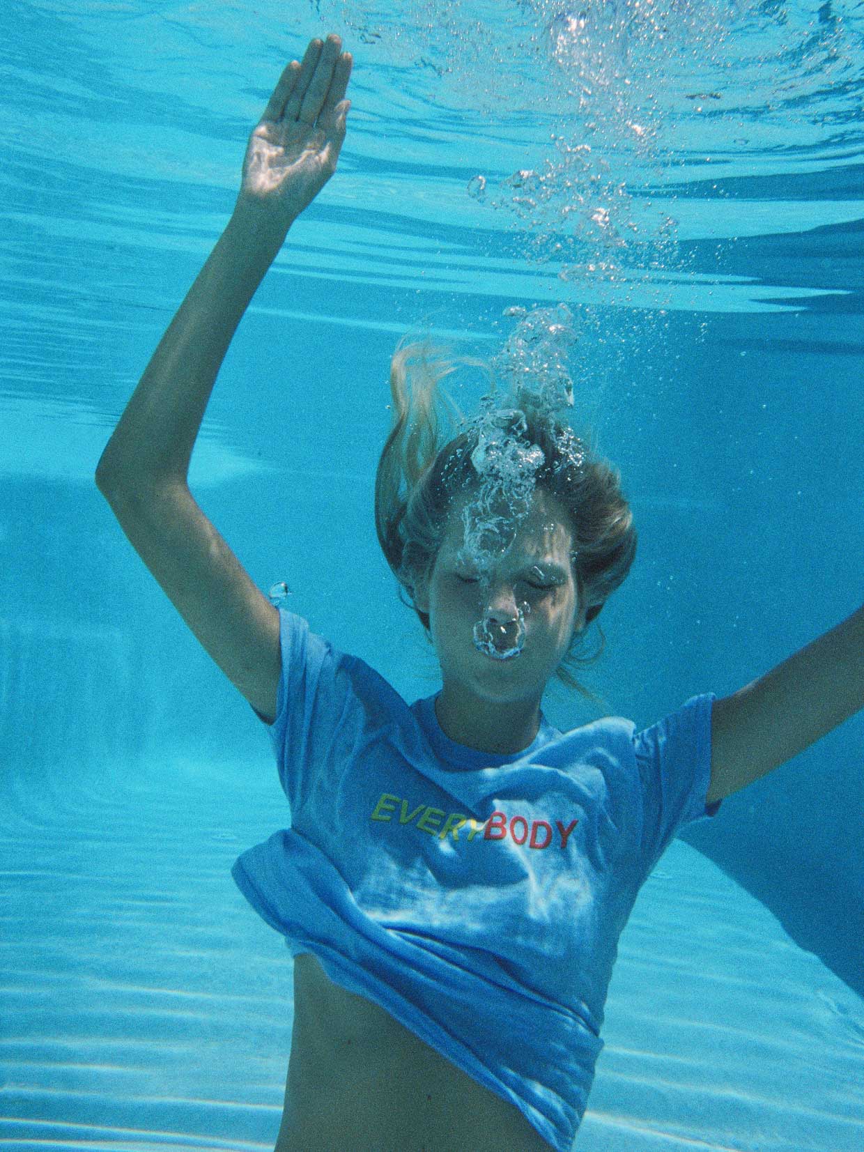 Joe Sweeney for Hunza G Slogan Tee Pale Blue
