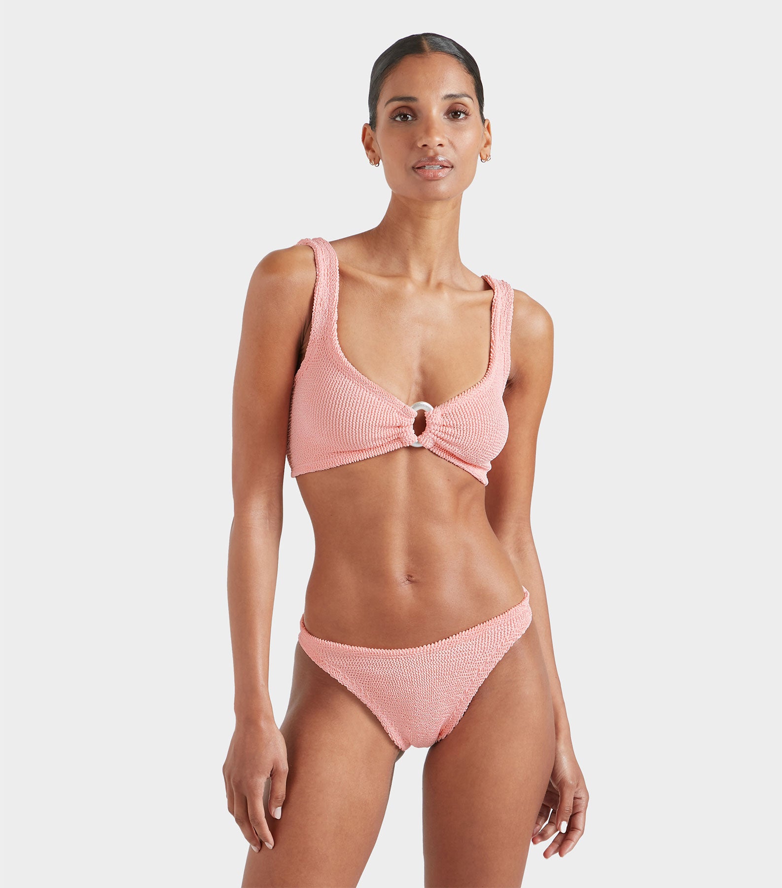 Julia Bikini With Pearly Hoop - Peach