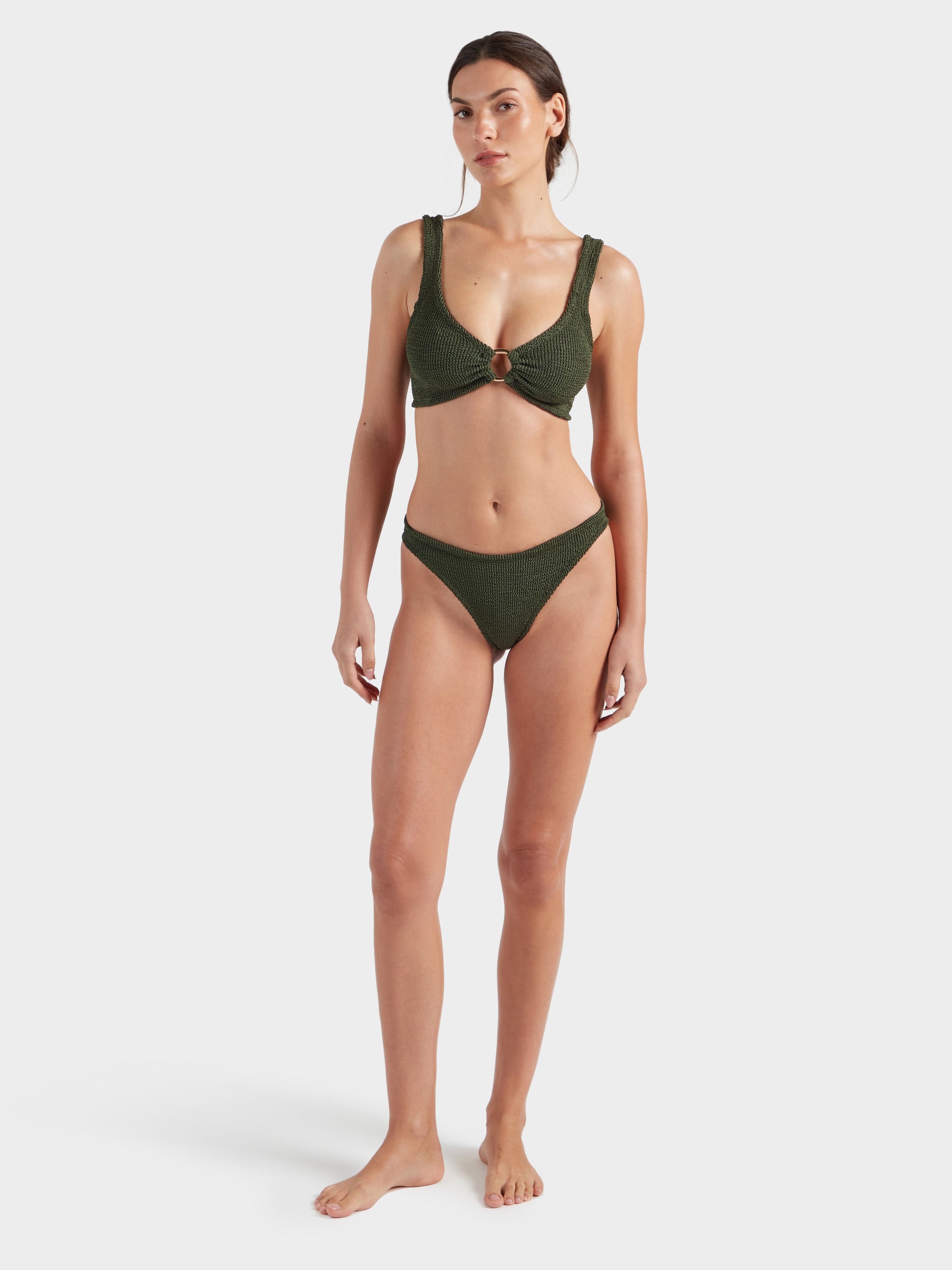 Julia With Gold Hoop Bikini - Metallic Khaki