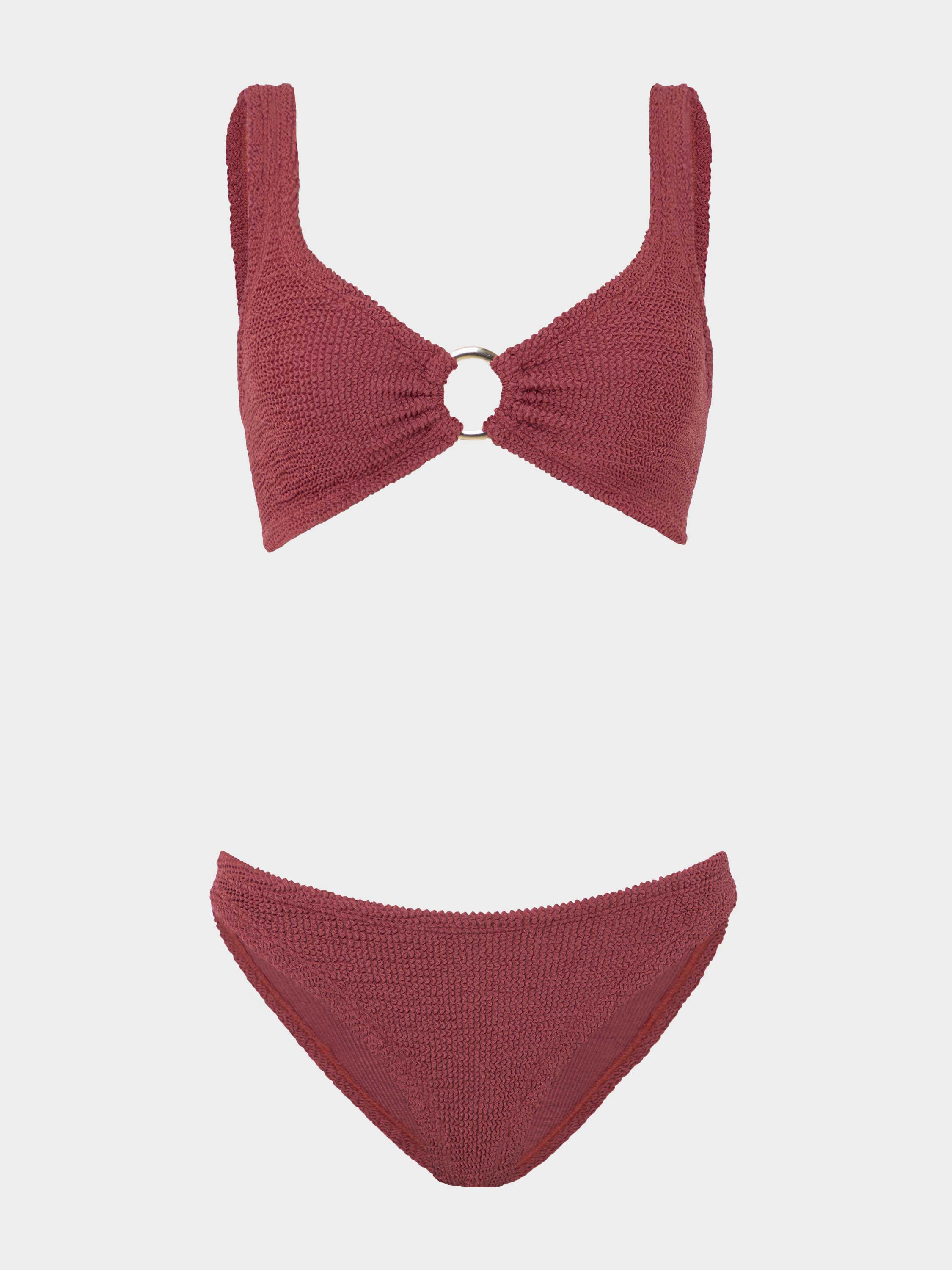 Julia With Gold Hoop Bikini - Metallic Rosewood