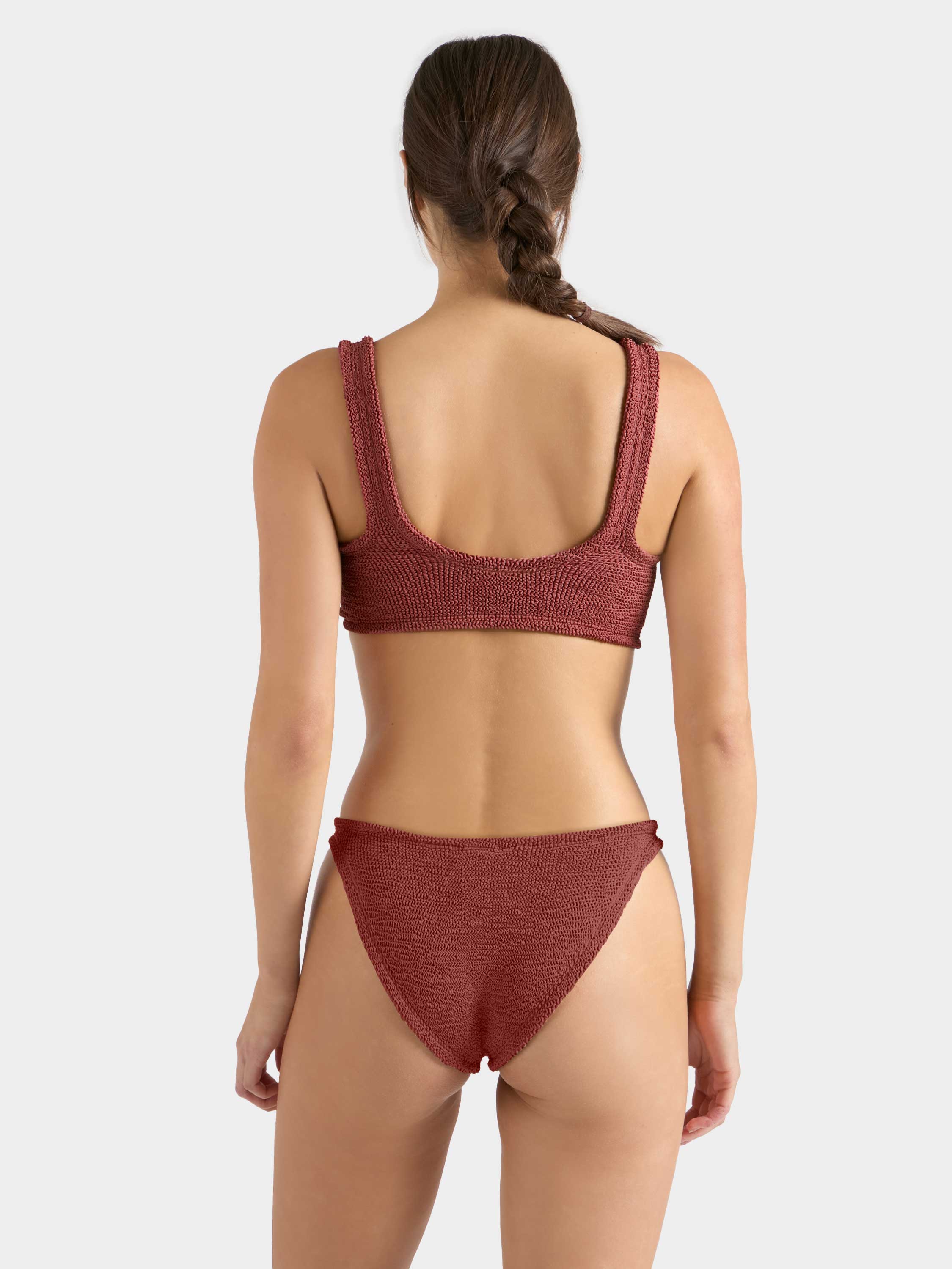 Julia With Gold Hoop Bikini - Metallic Rosewood