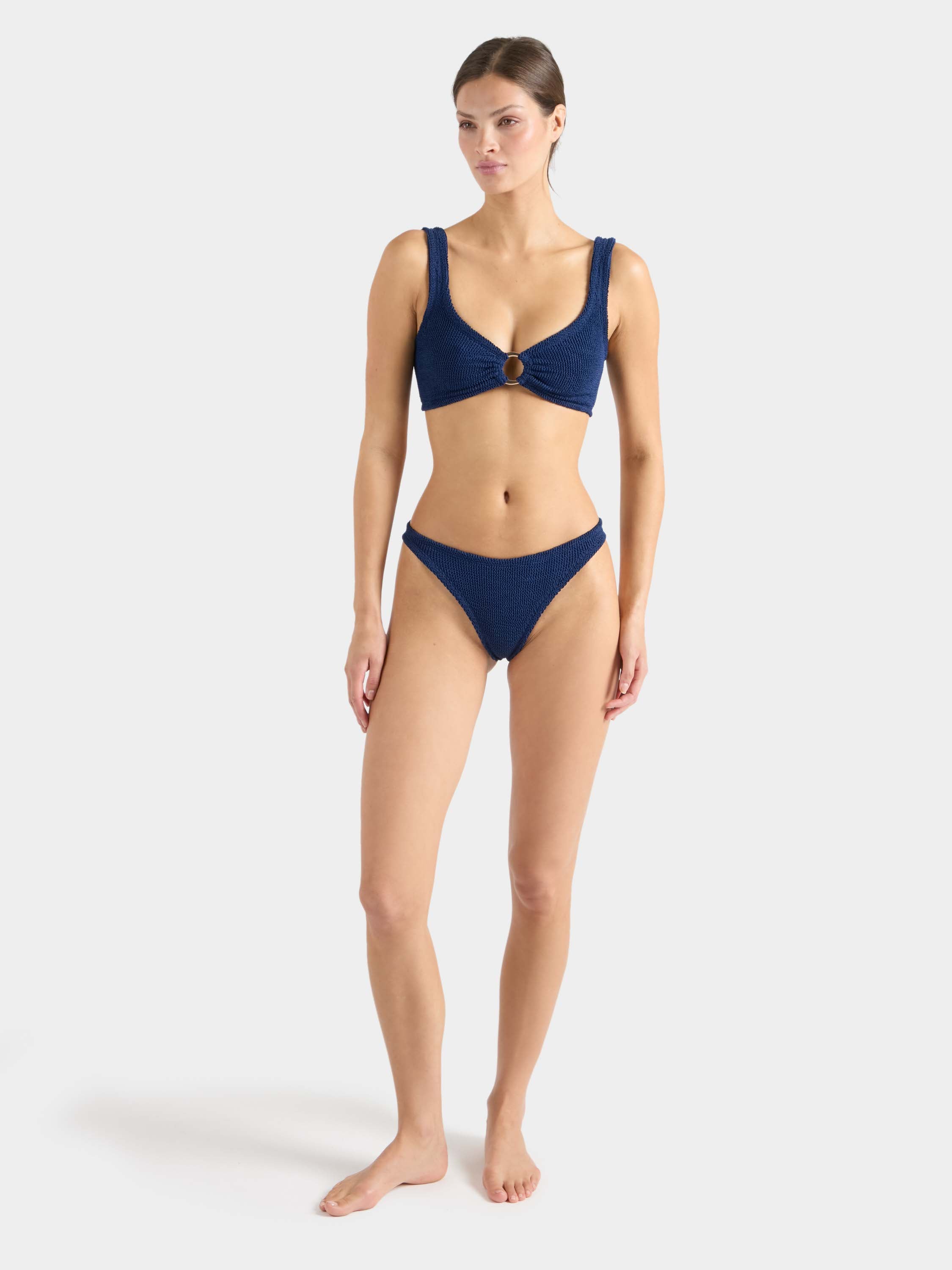 Julia With Gold Hoop Bikini - Navy