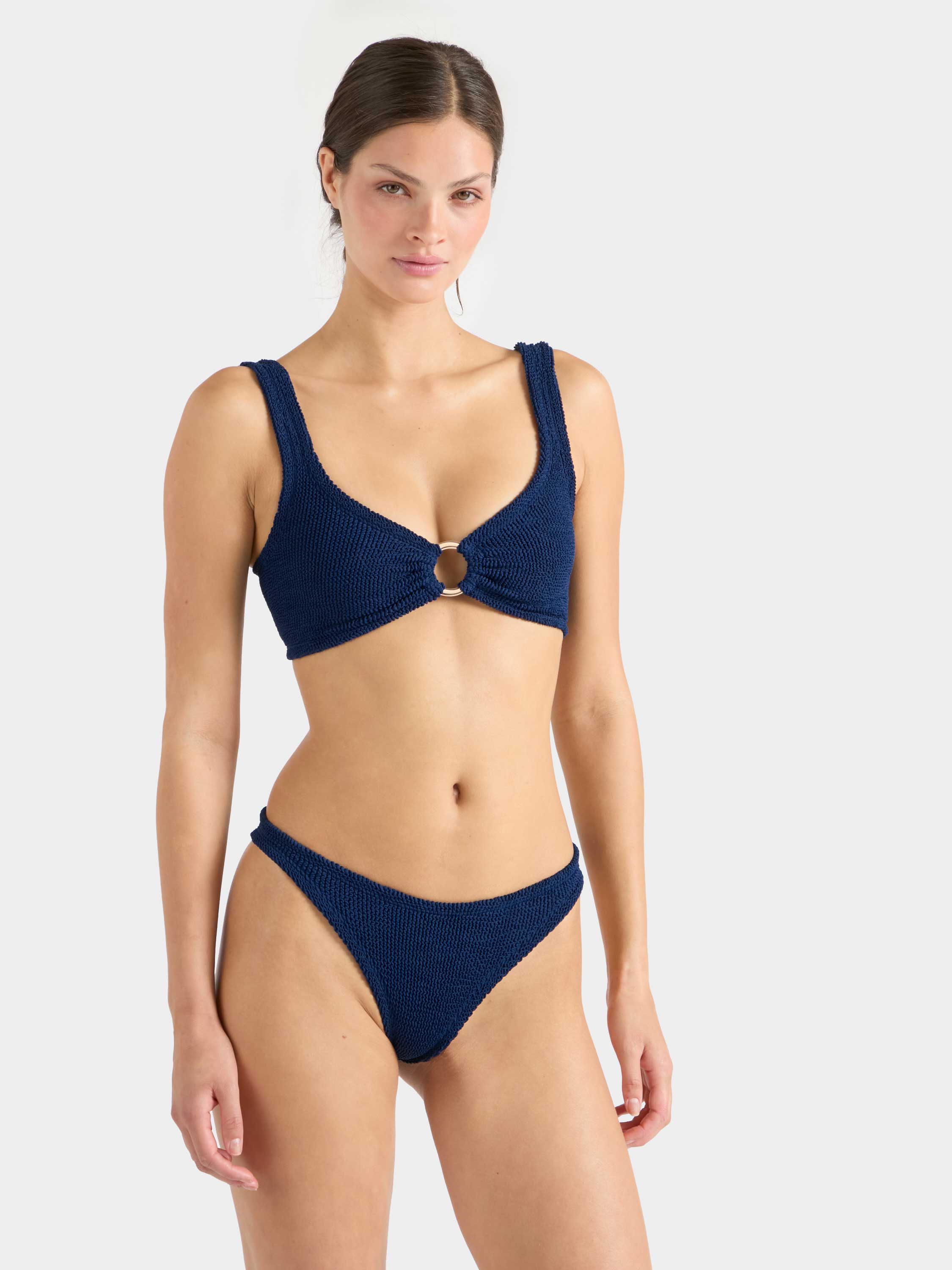 Julia With Gold Hoop Bikini - Navy