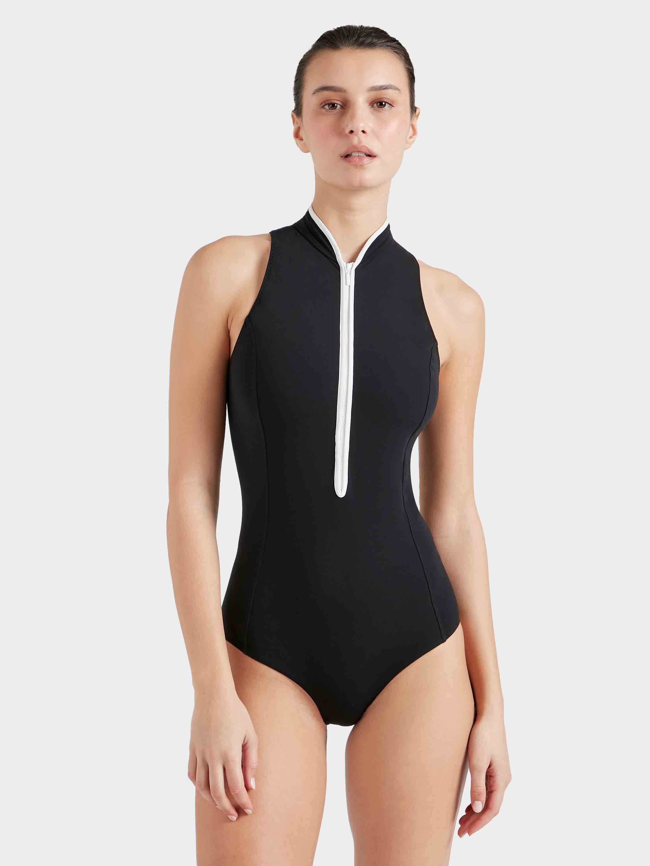 Katya UPF 50+ Swim - Black/White