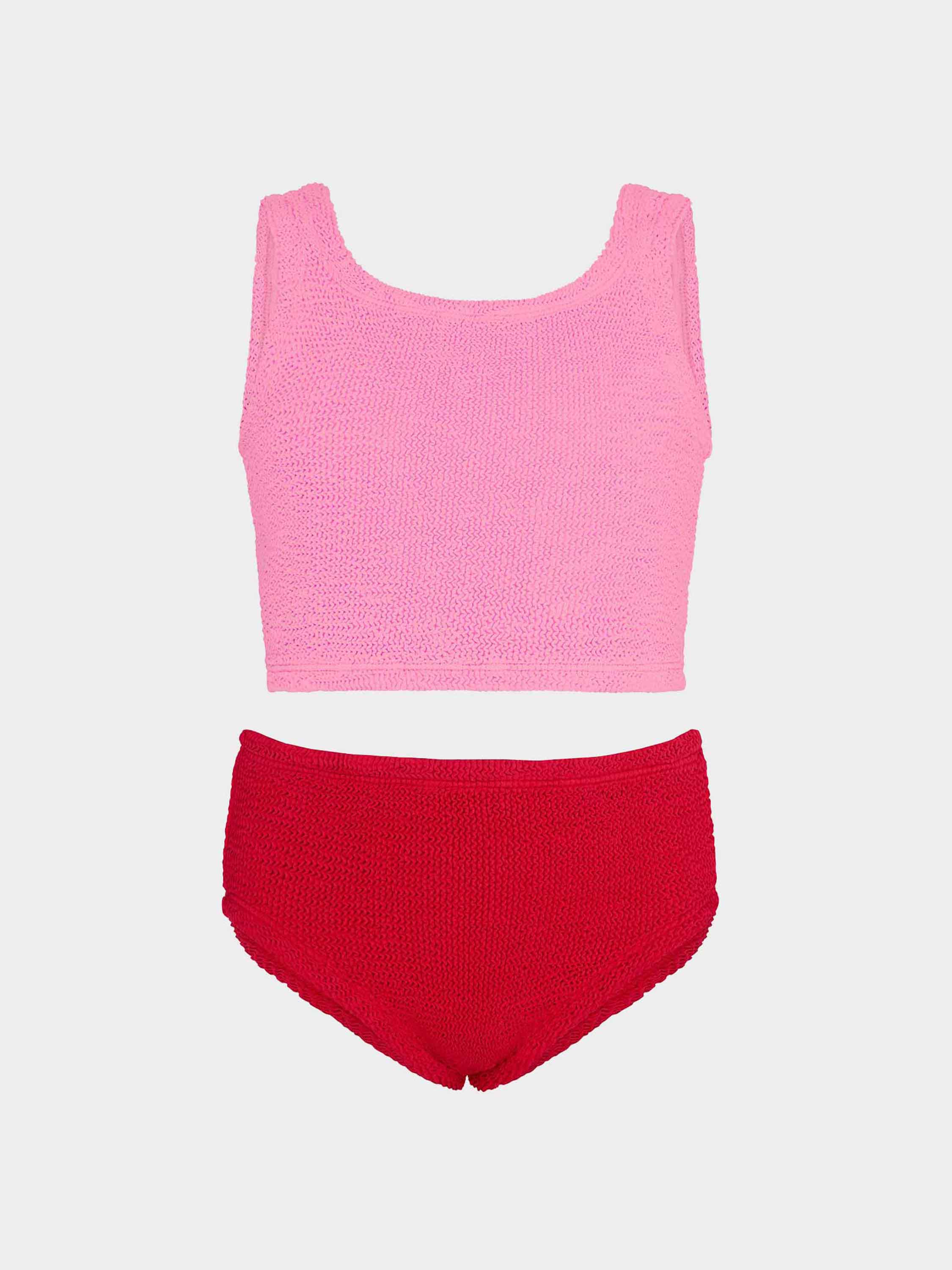 Kids Duo Lyra Bikini (Ages 7 to 12) - Bubblegum/Red