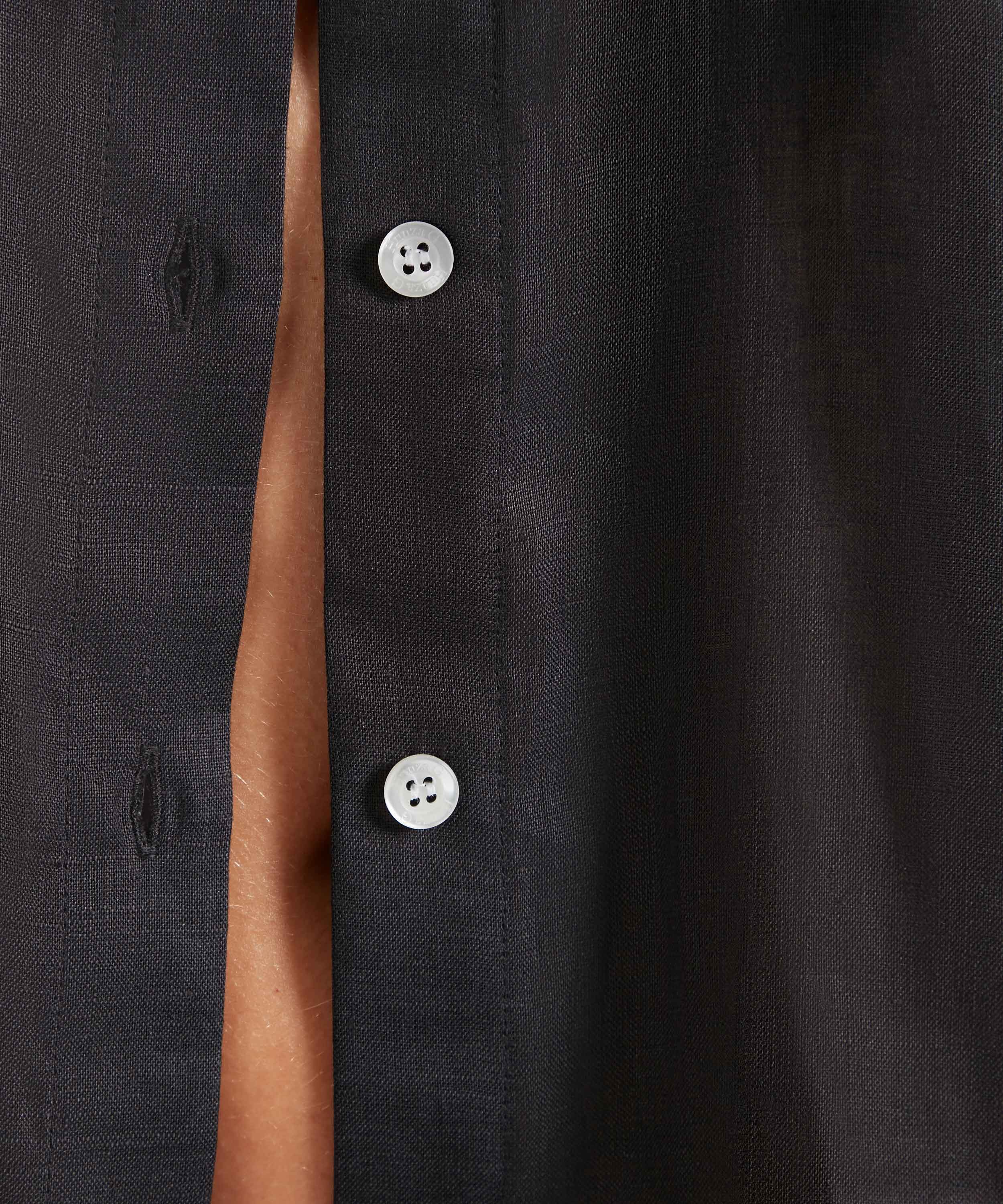 Linen Oversized Shirt - Black