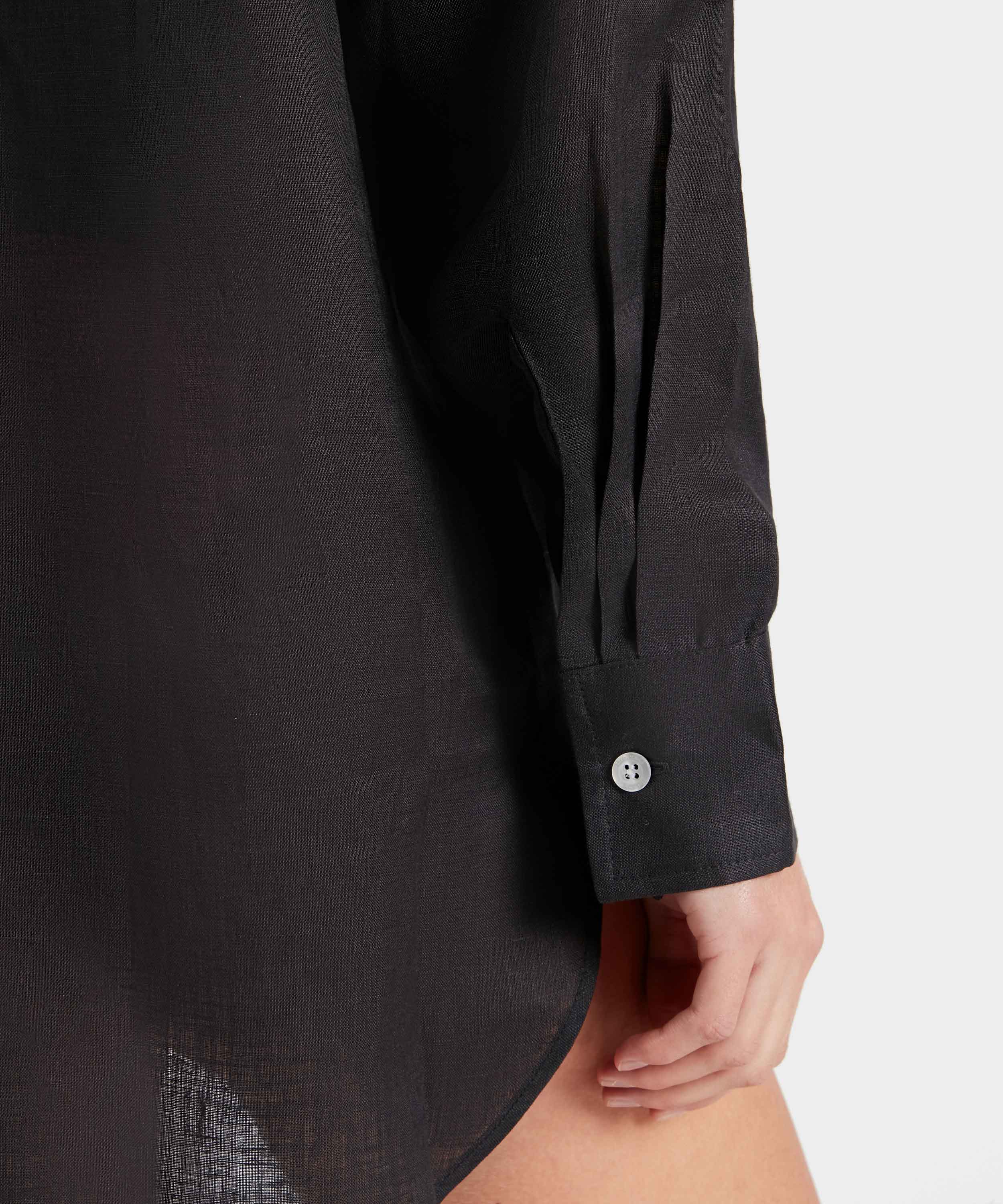 Linen Oversized Shirt - Black