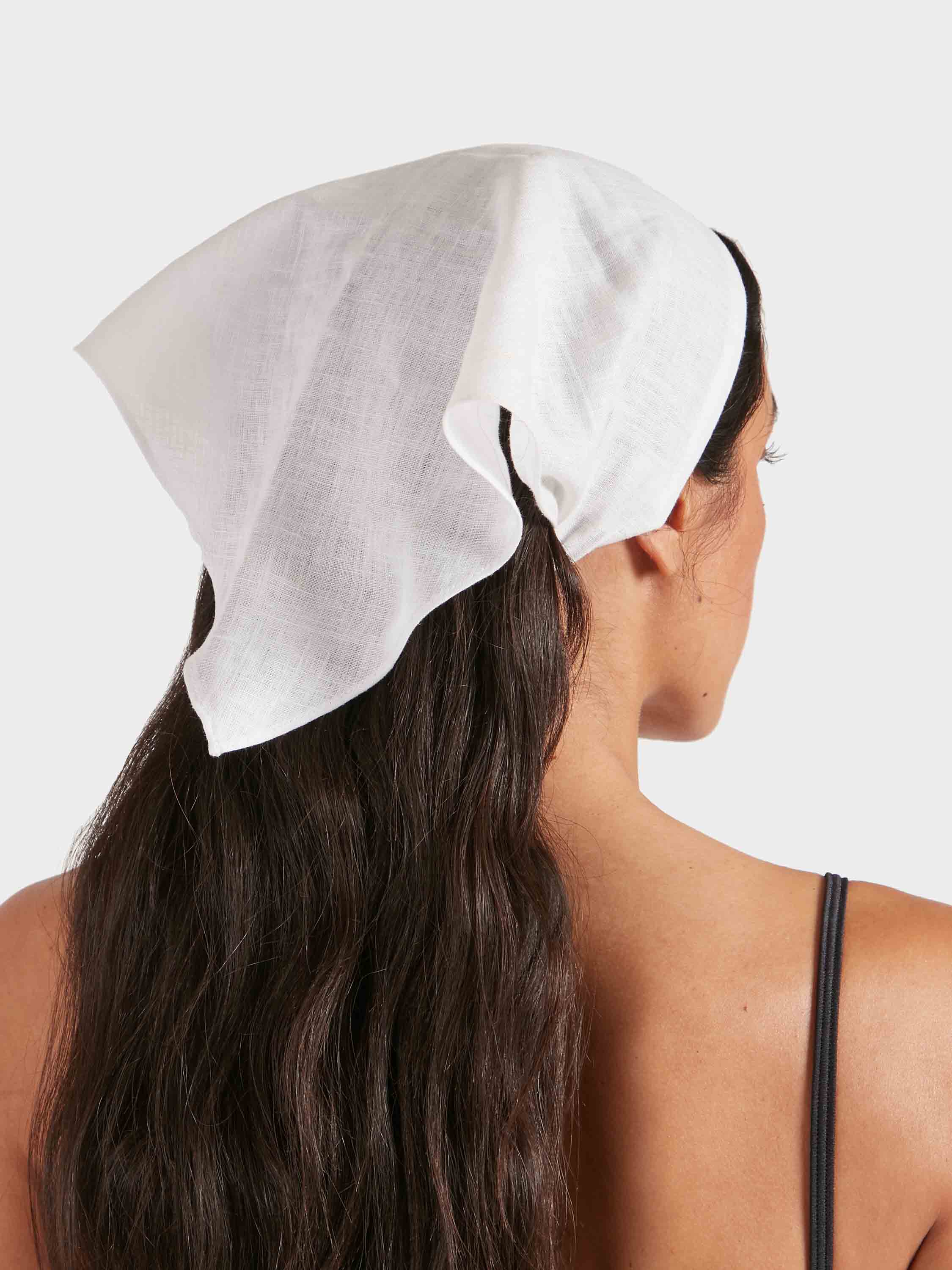 Sofia Linen Headscarf - White
