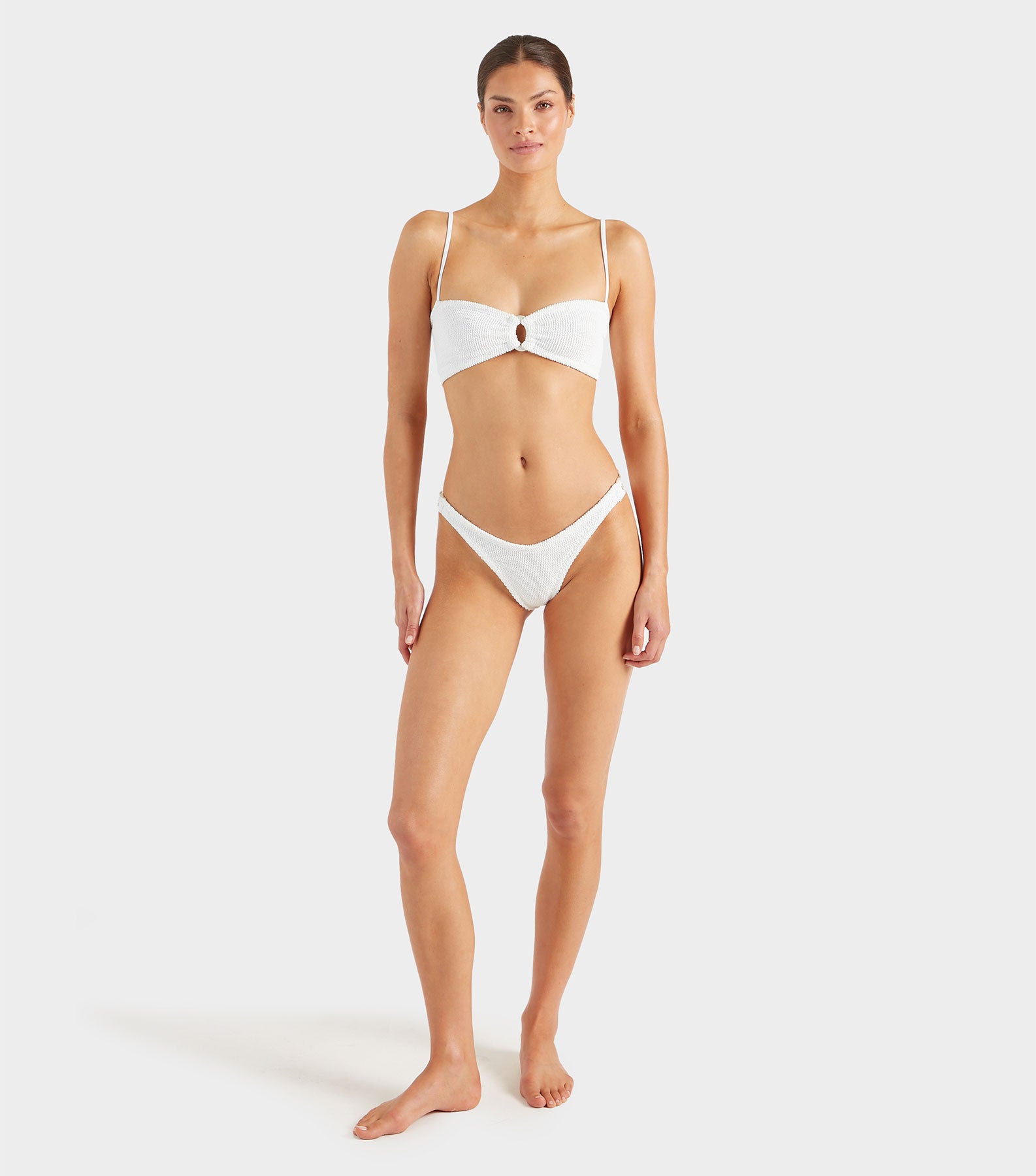 Misty Bikini With Pearly Hoop - White