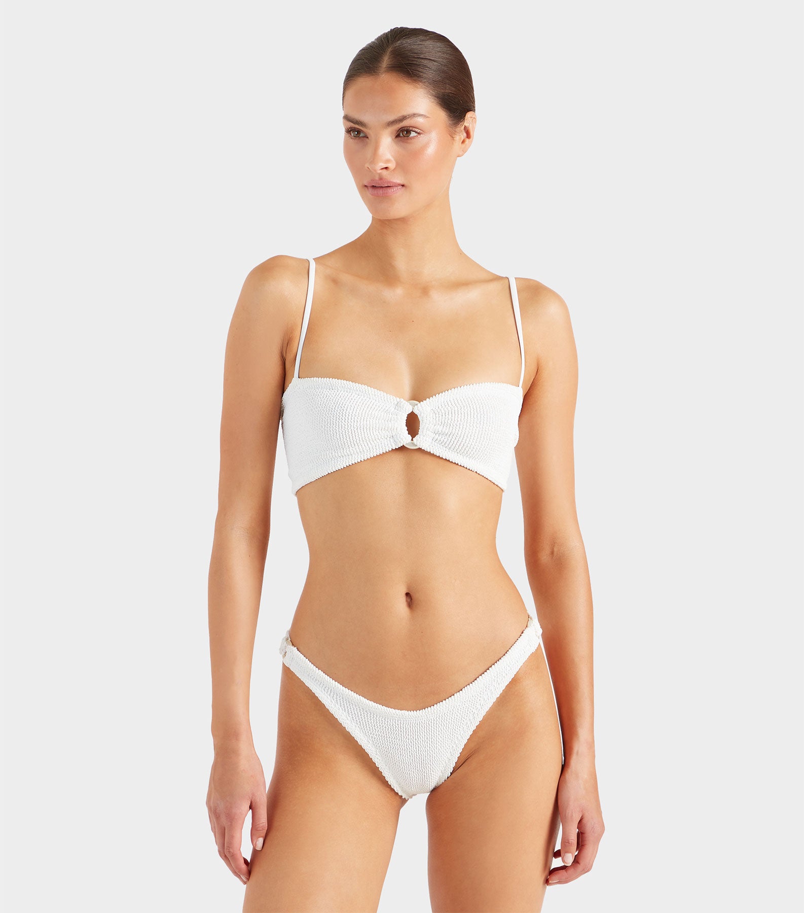 Misty Bikini With Pearly Hoop - White