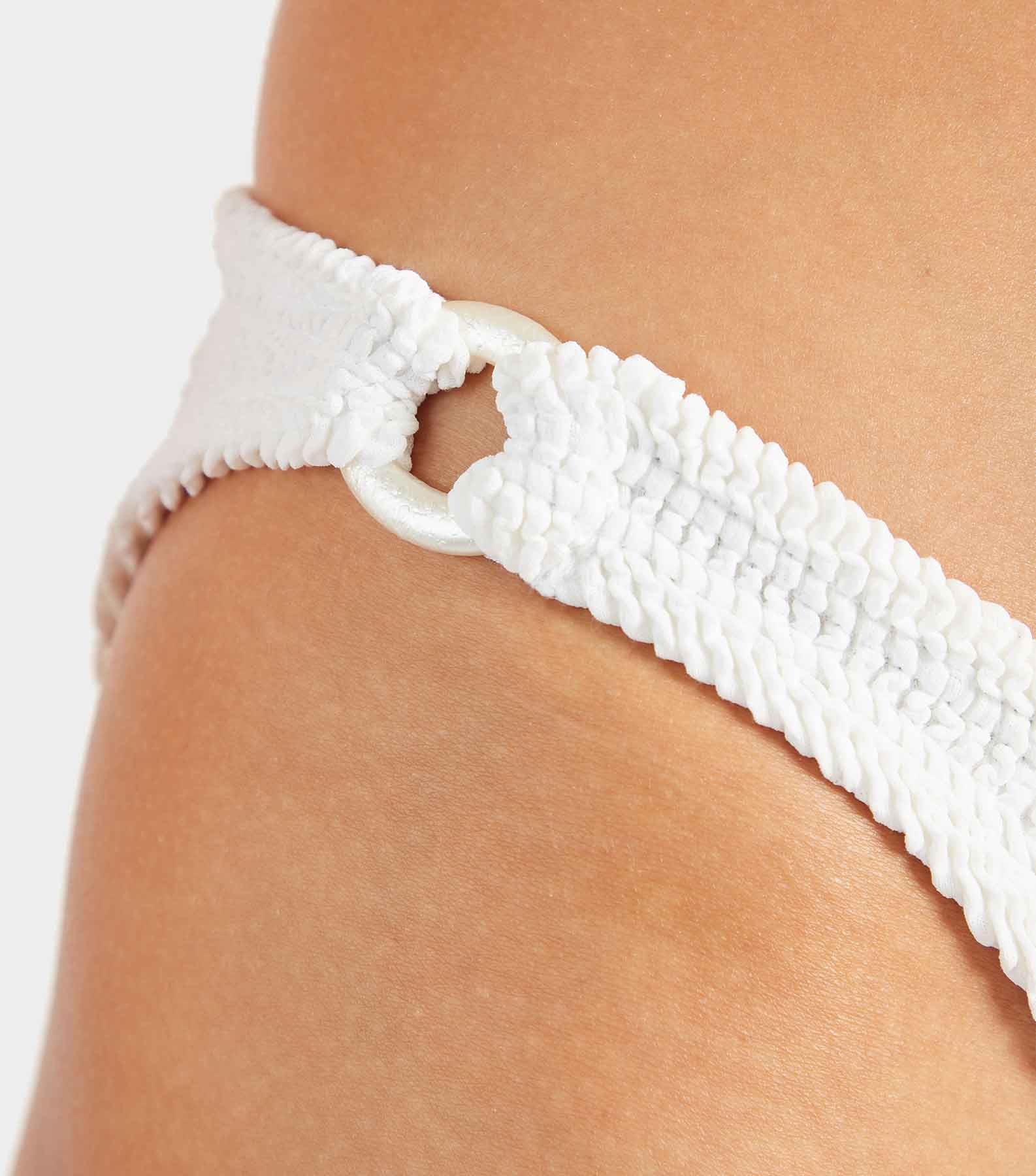 Misty Bikini With Pearly Hoop - White