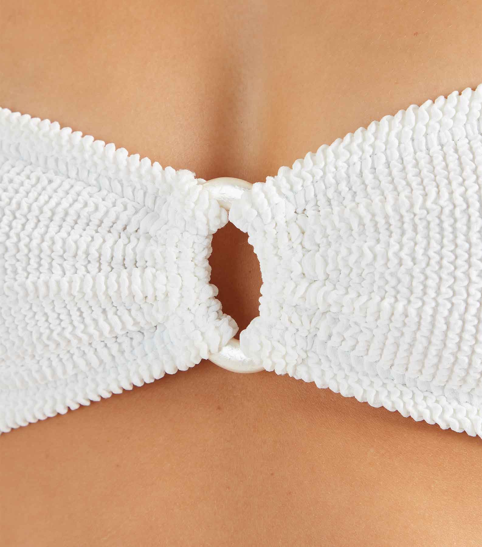 Misty Bikini With Pearly Hoop - White