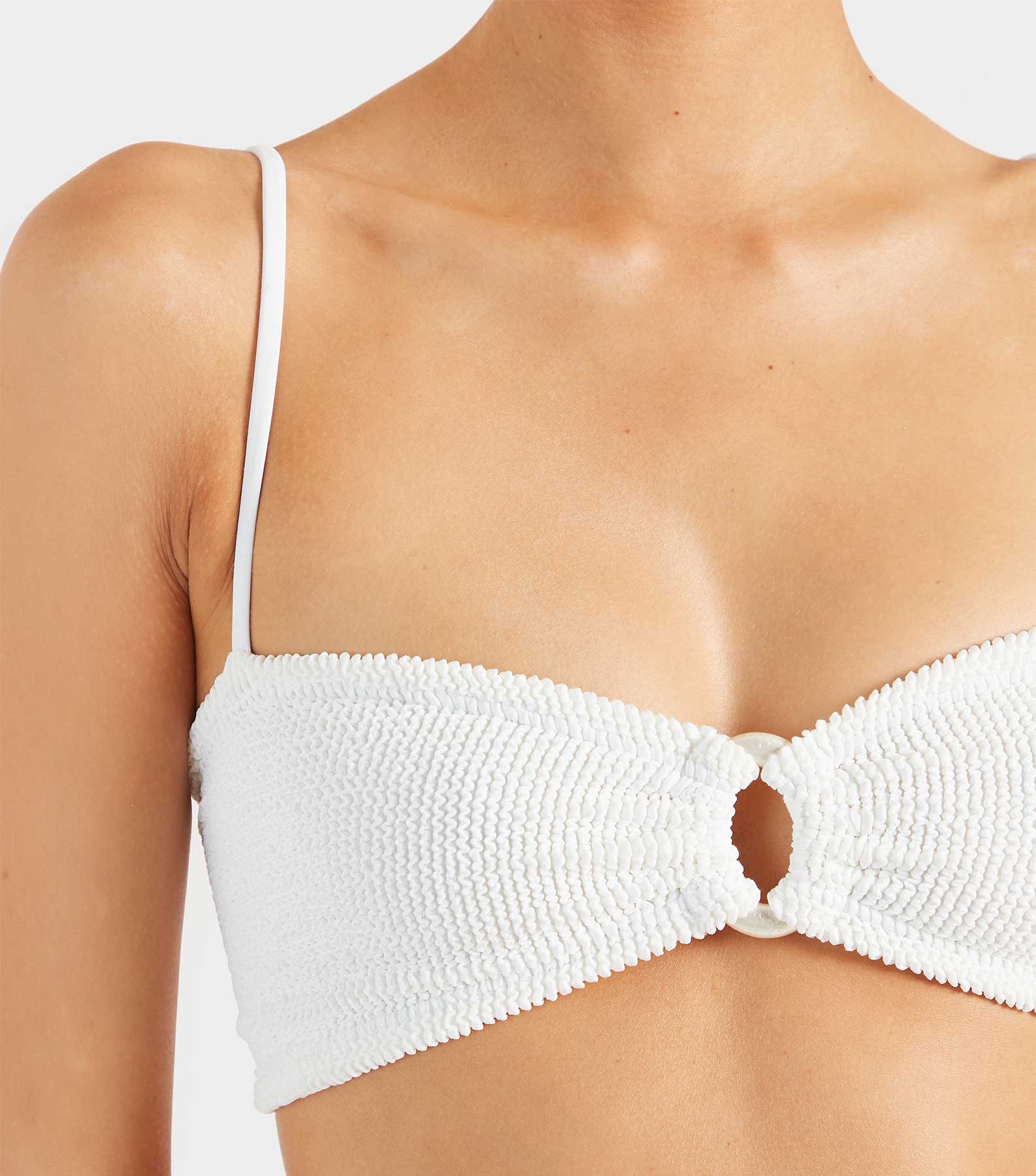 Misty Bikini With Pearly Hoop - White