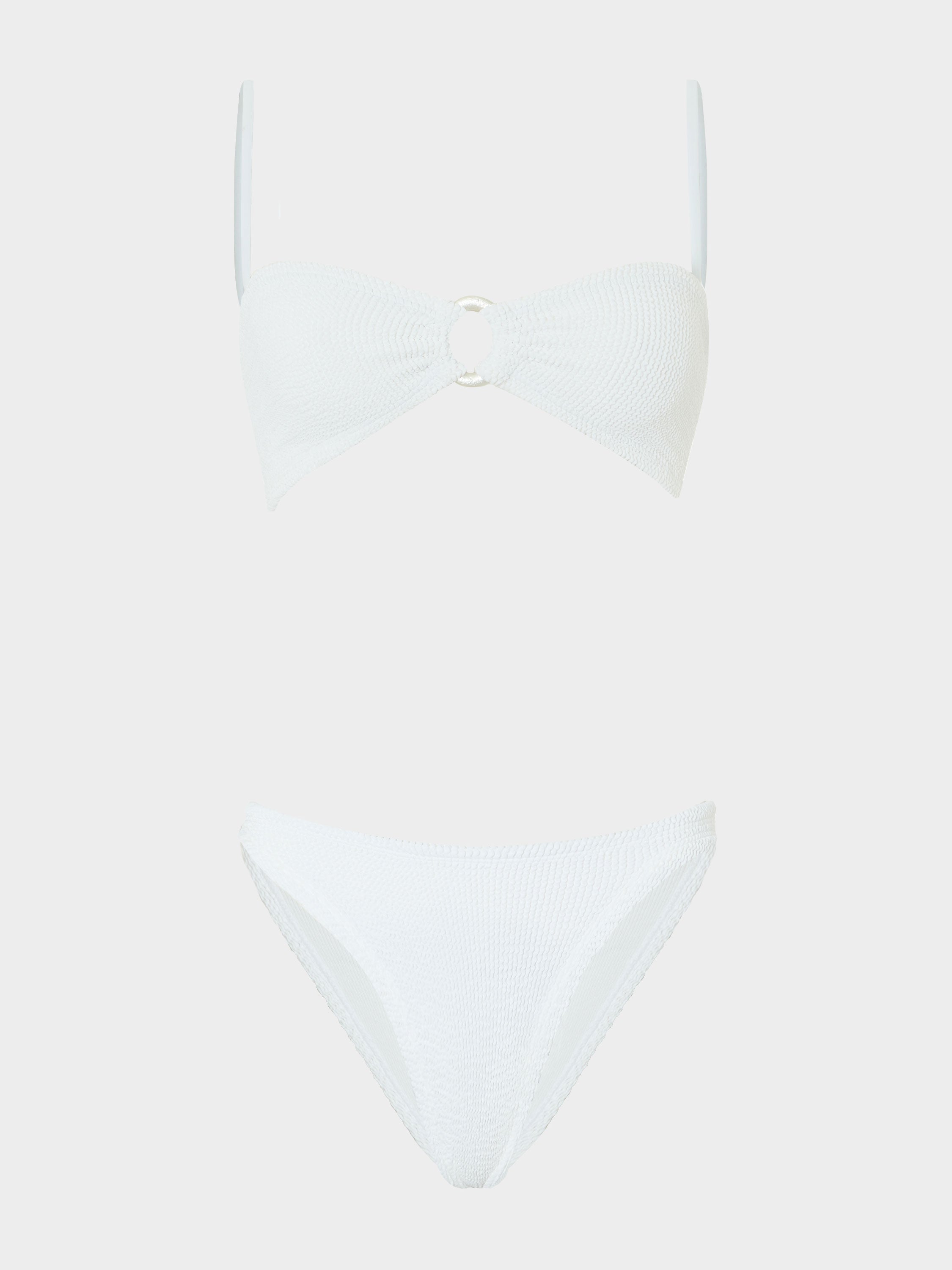 Misty Bikini With Pearly Hoop - White