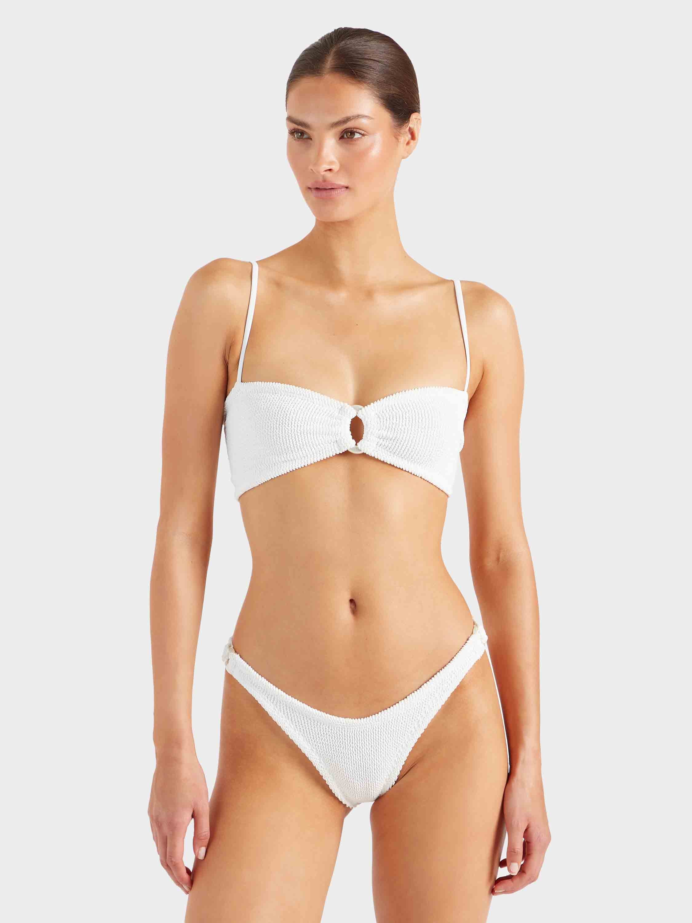 Misty Bikini With Pearly Hoop - White