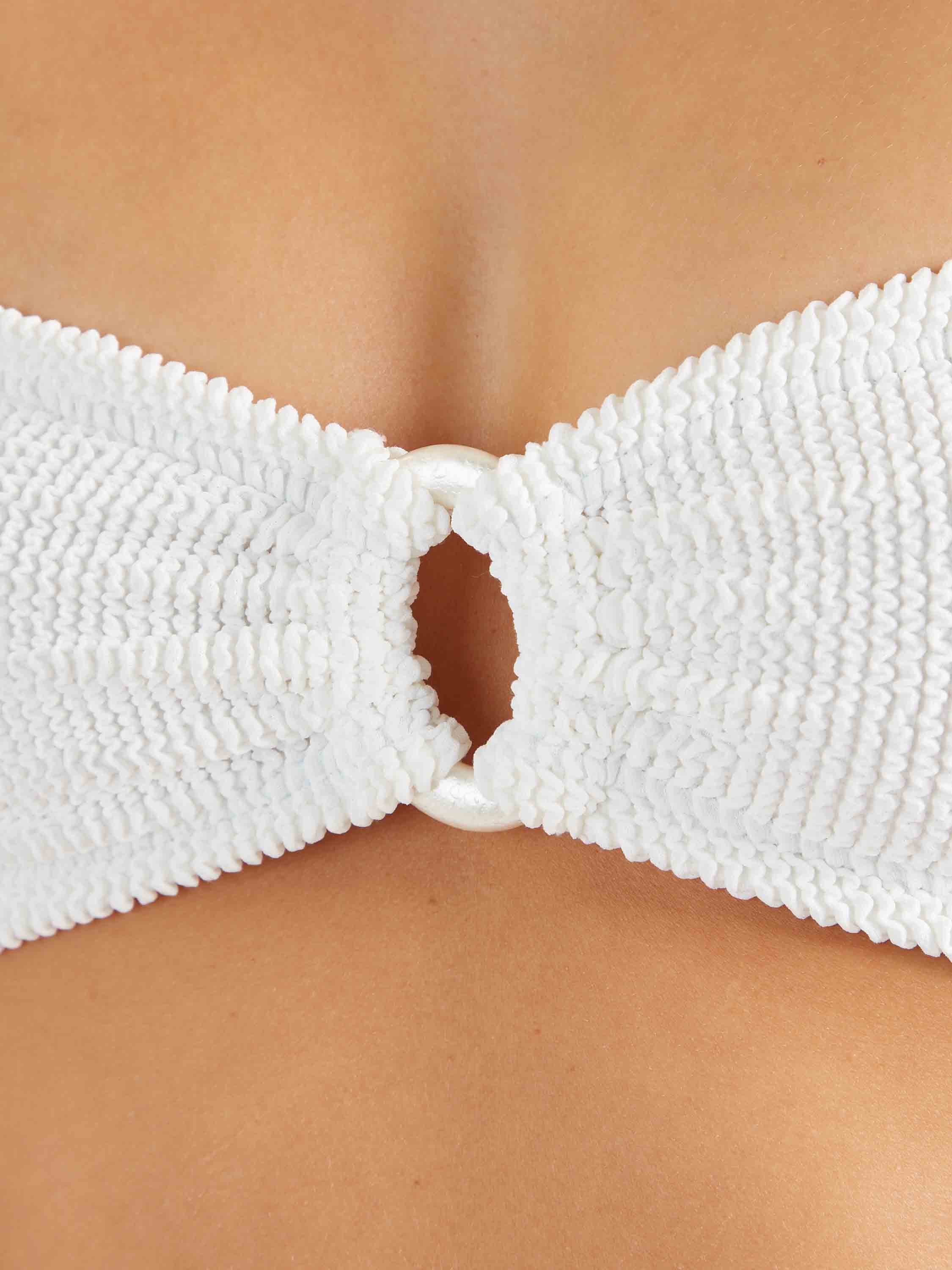 Misty Bikini With Pearly Hoop - White