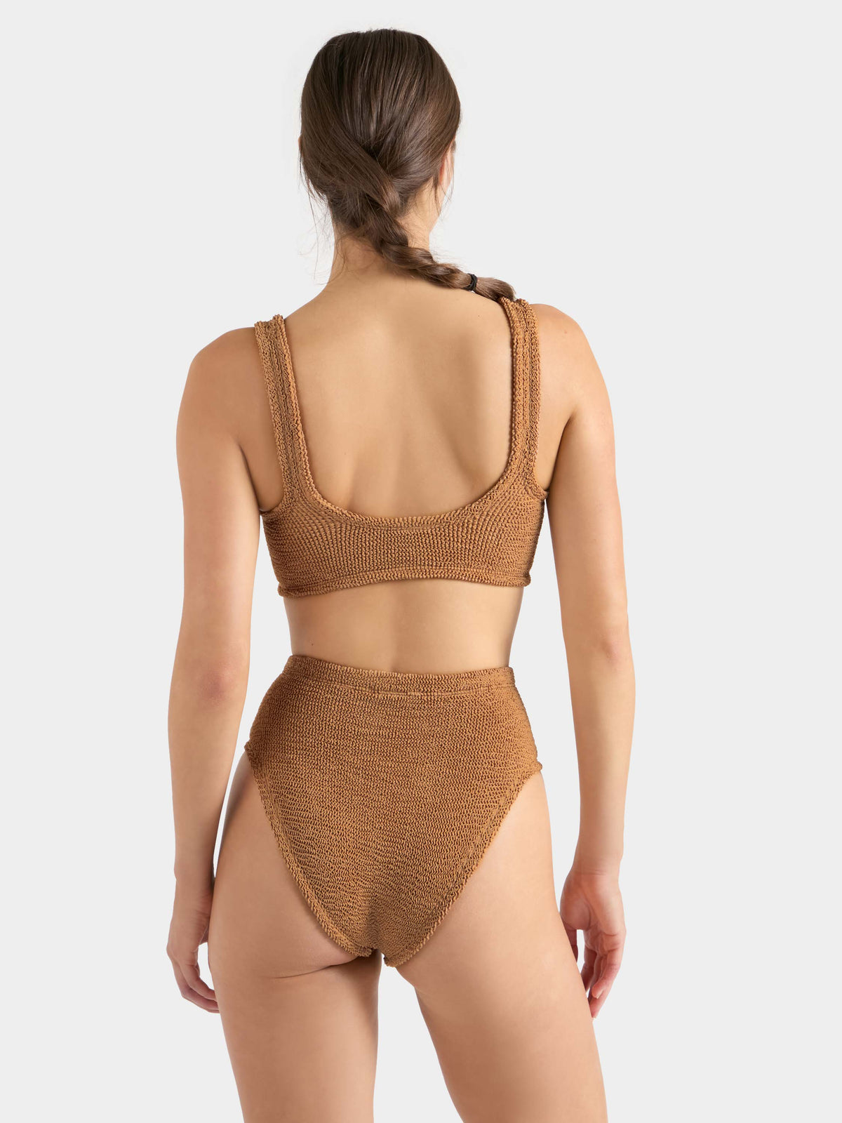 Nadine With Gold Hoop Bikini - Metallic Cocoa