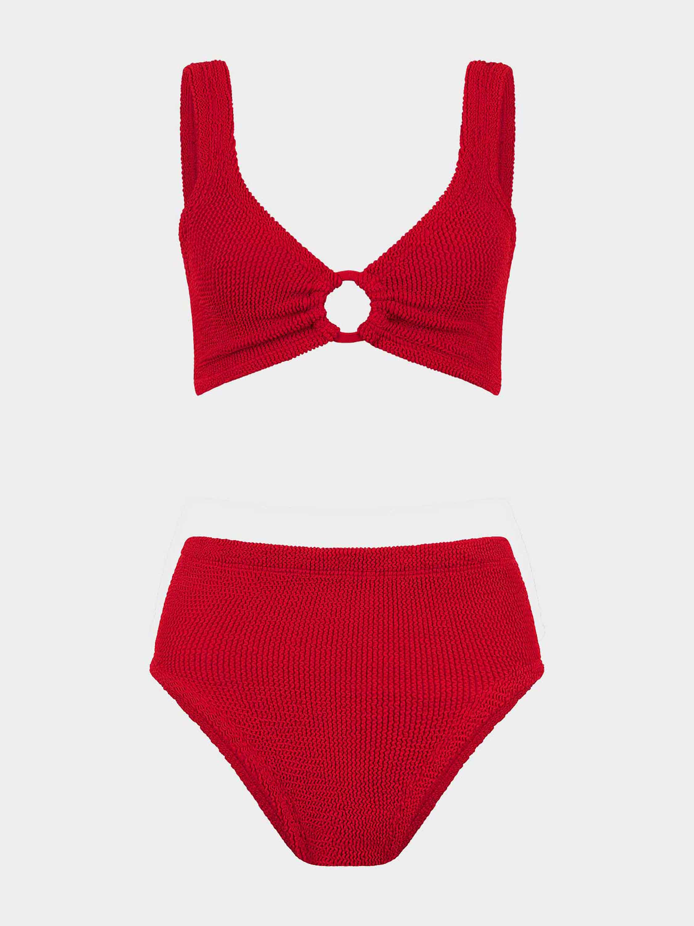 Nadine Bikini With Tonal Hoops - Red