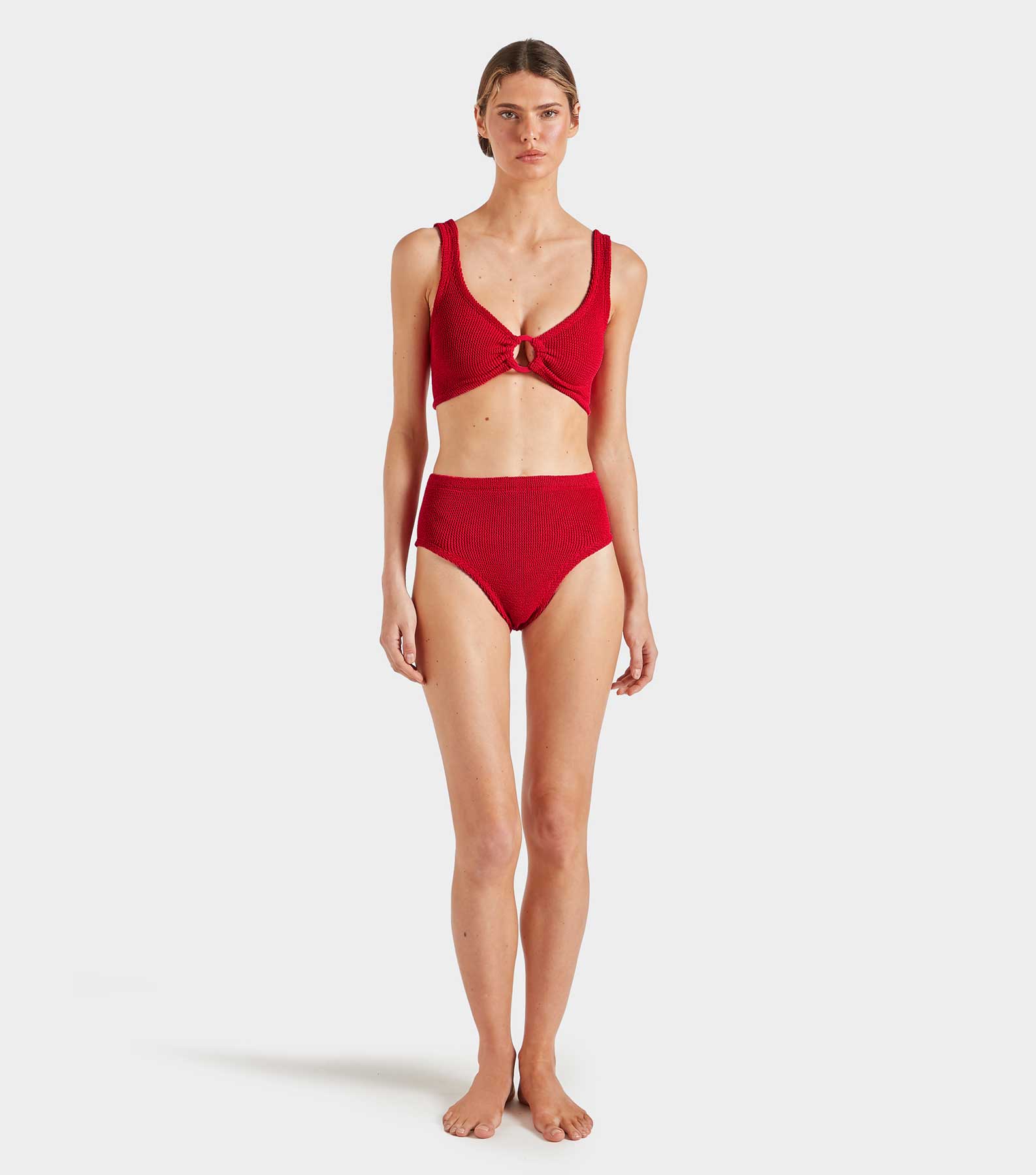 Nadine Bikini With Tonal Hoops - Red