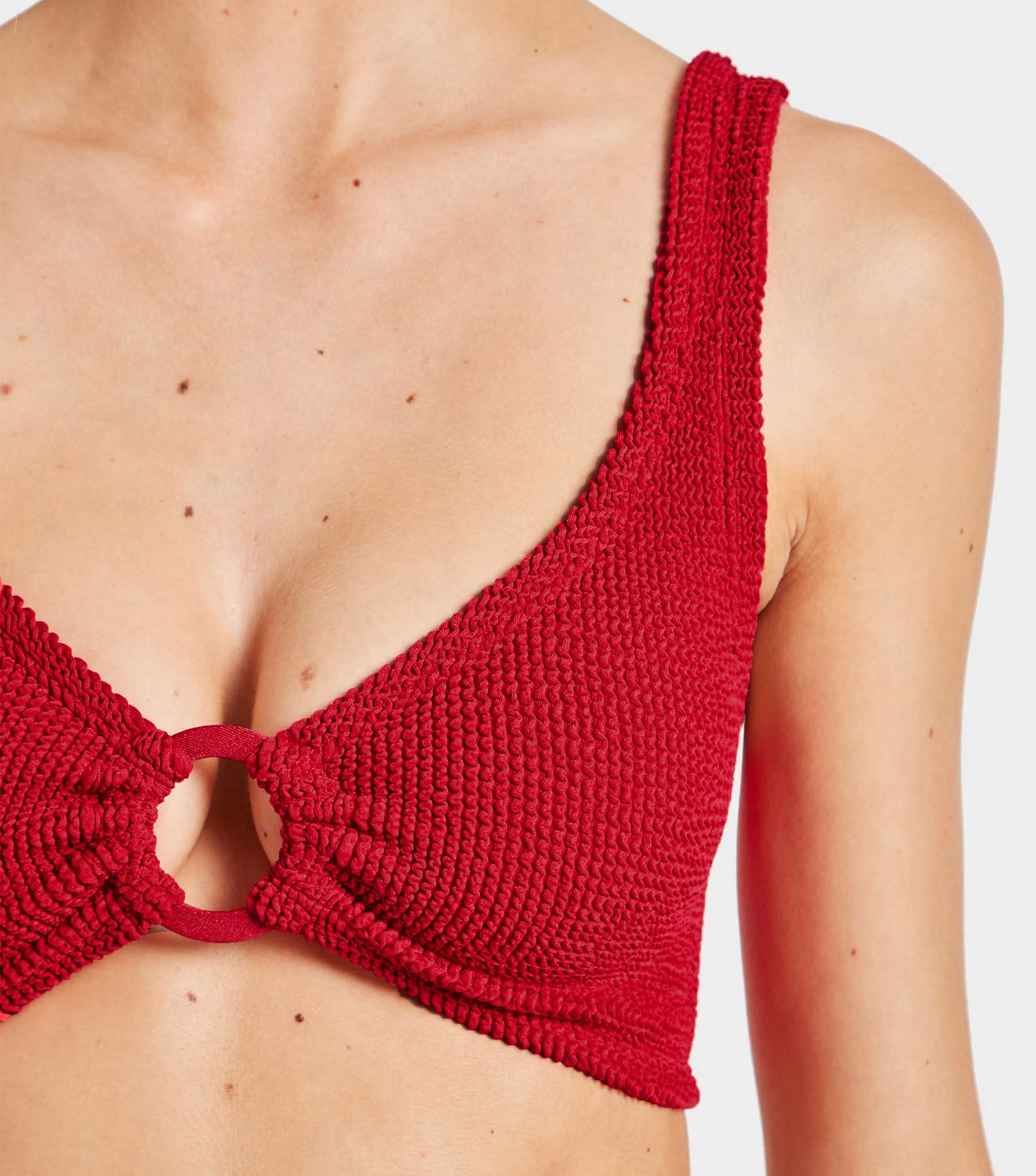 Nadine Bikini With Tonal Hoops - Red