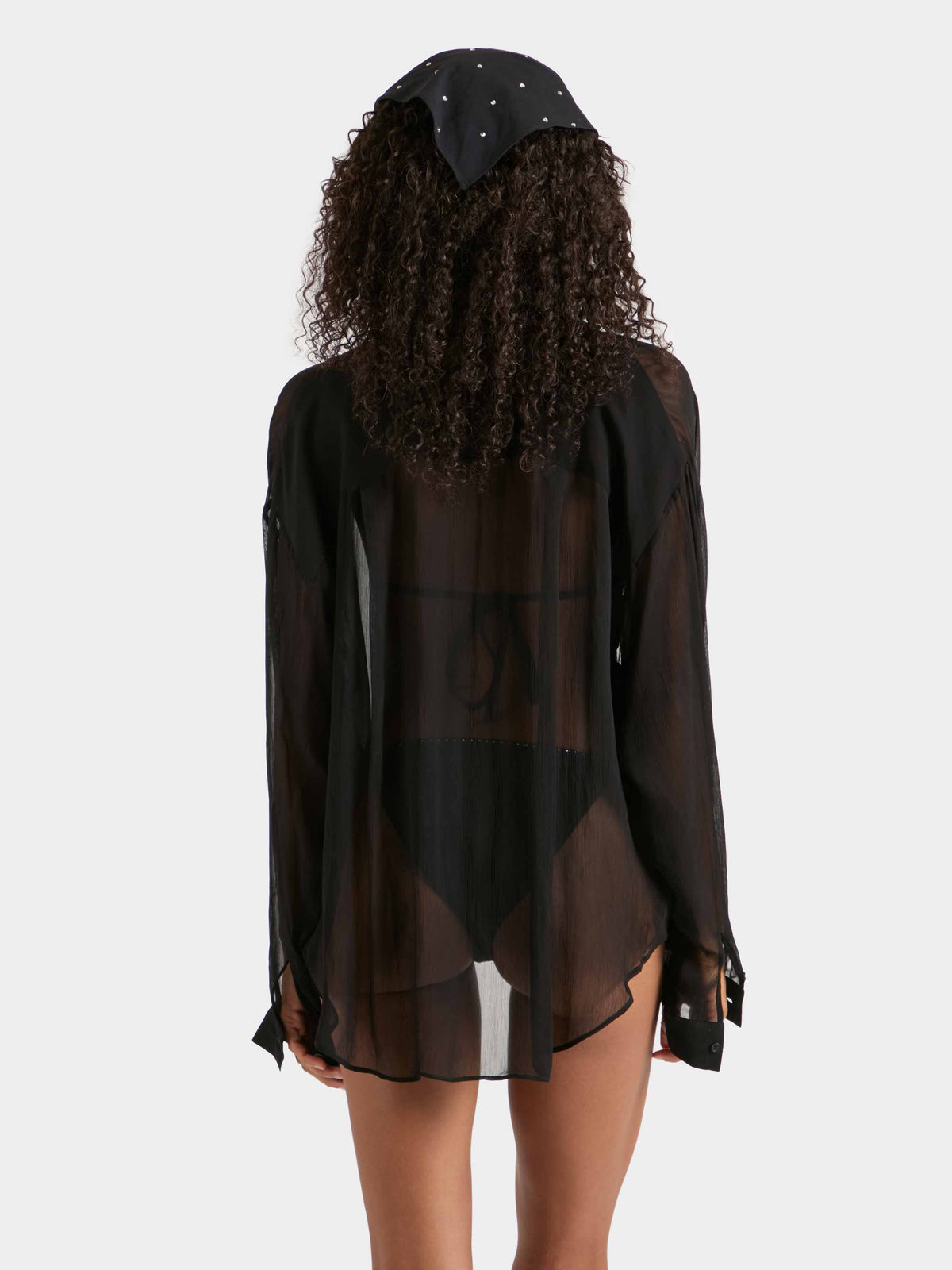 Oversized Shirt Sheer - Black