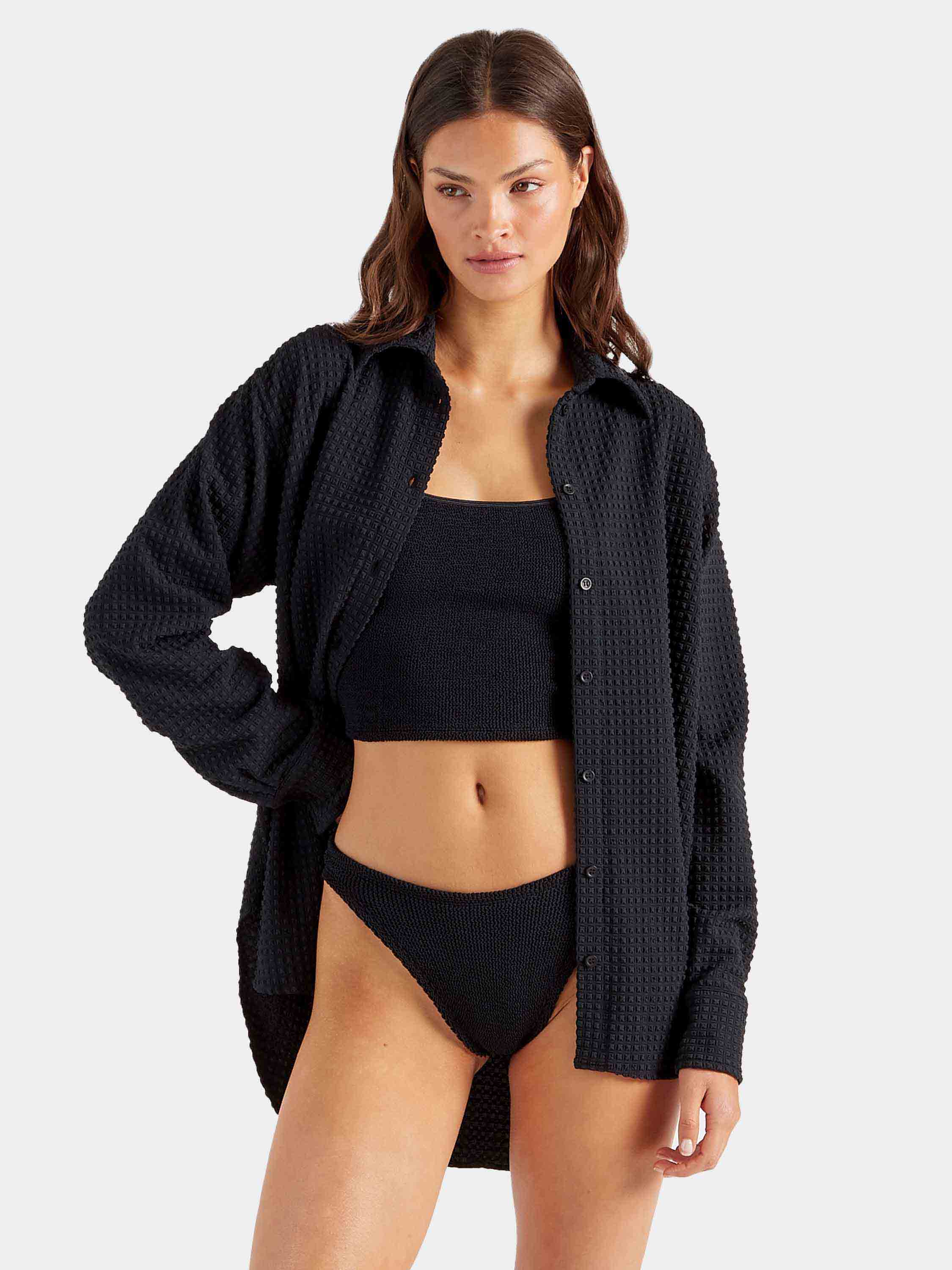 Seersucker Shirt - Black