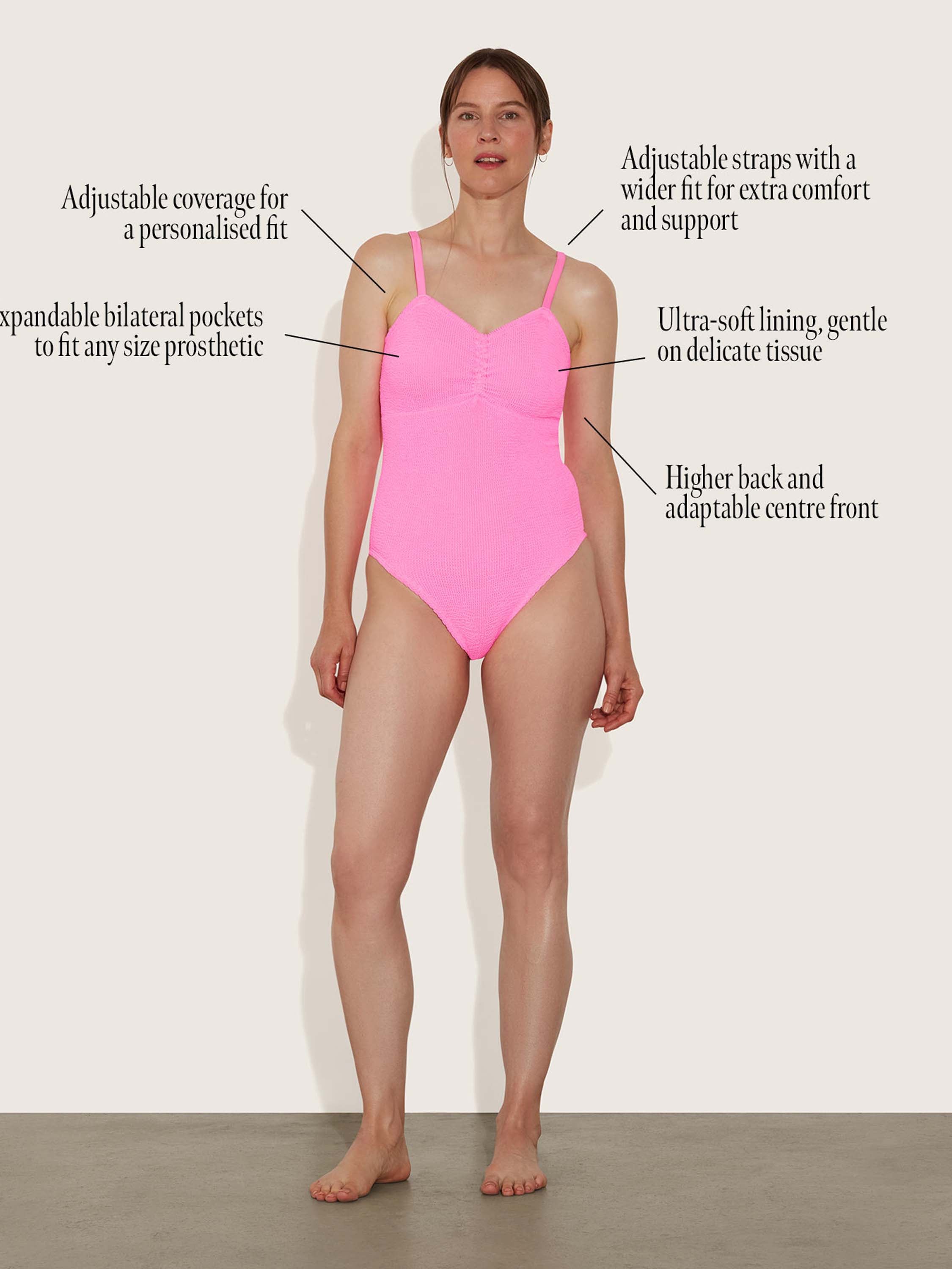 Post Mastectomy Swim - Bubblegum