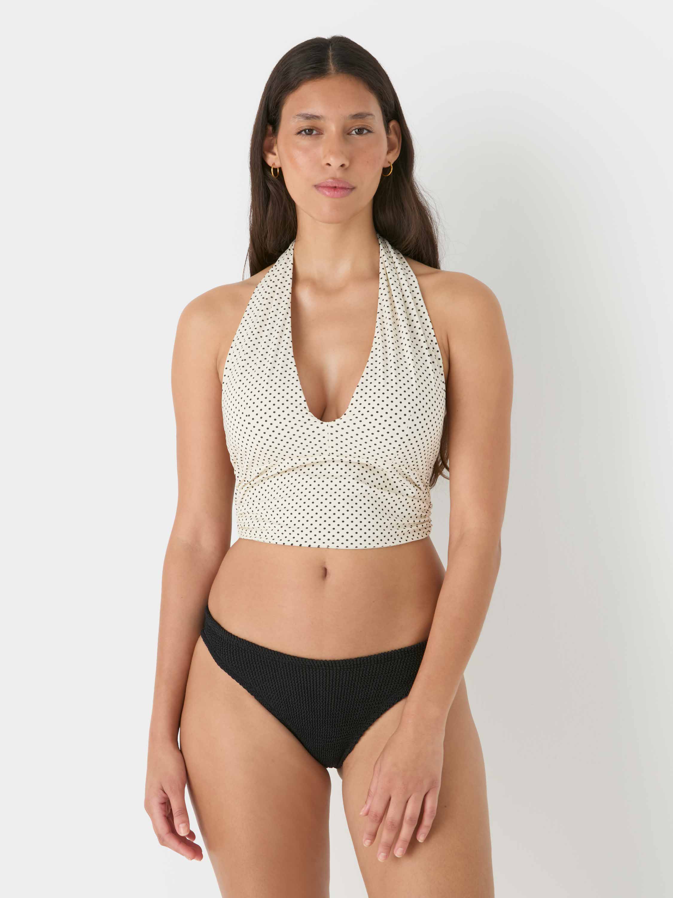 UPF Halter Top - Vanilla polka-dot