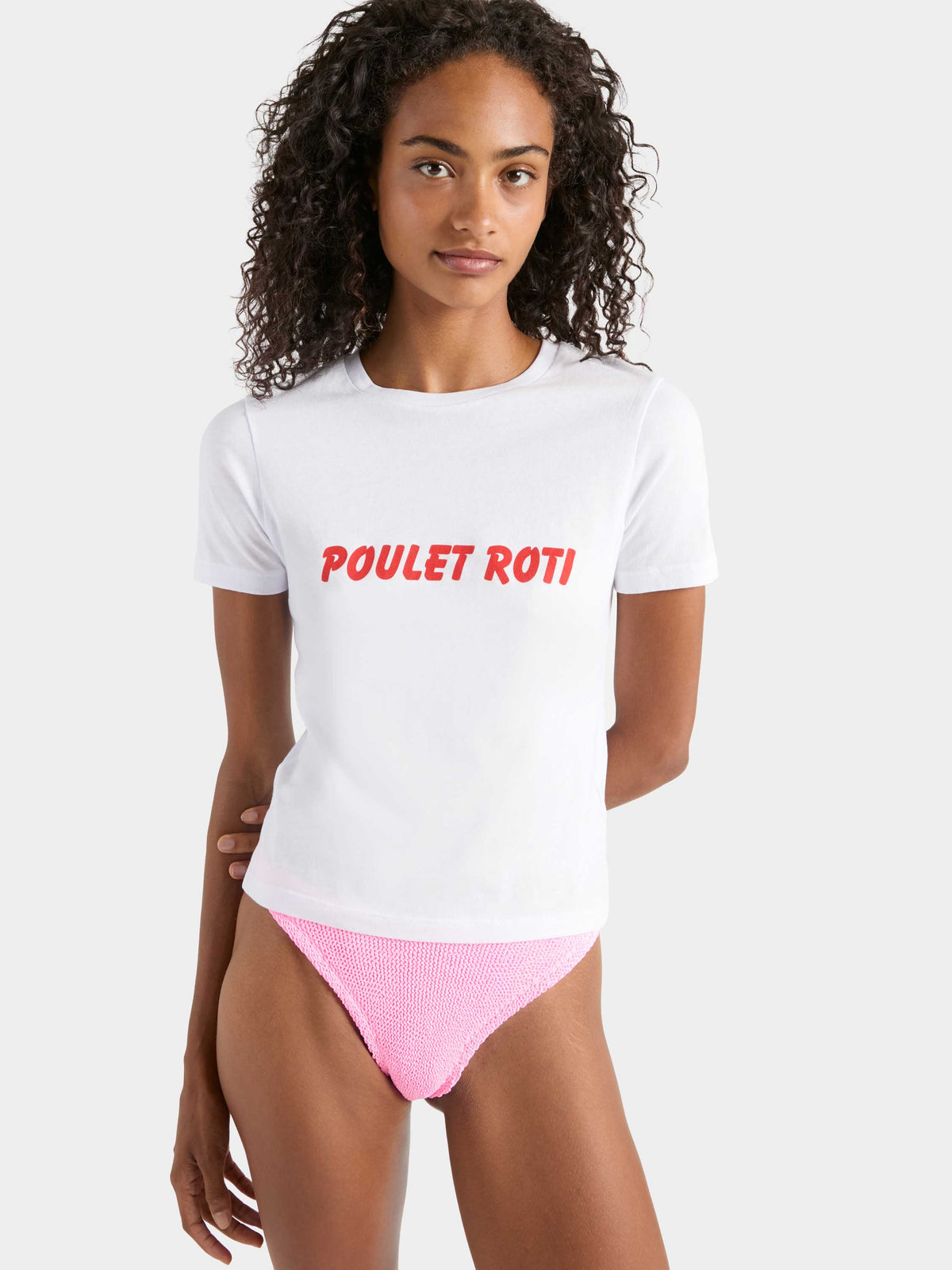 "Poulet Roti" Slogan Tee - White