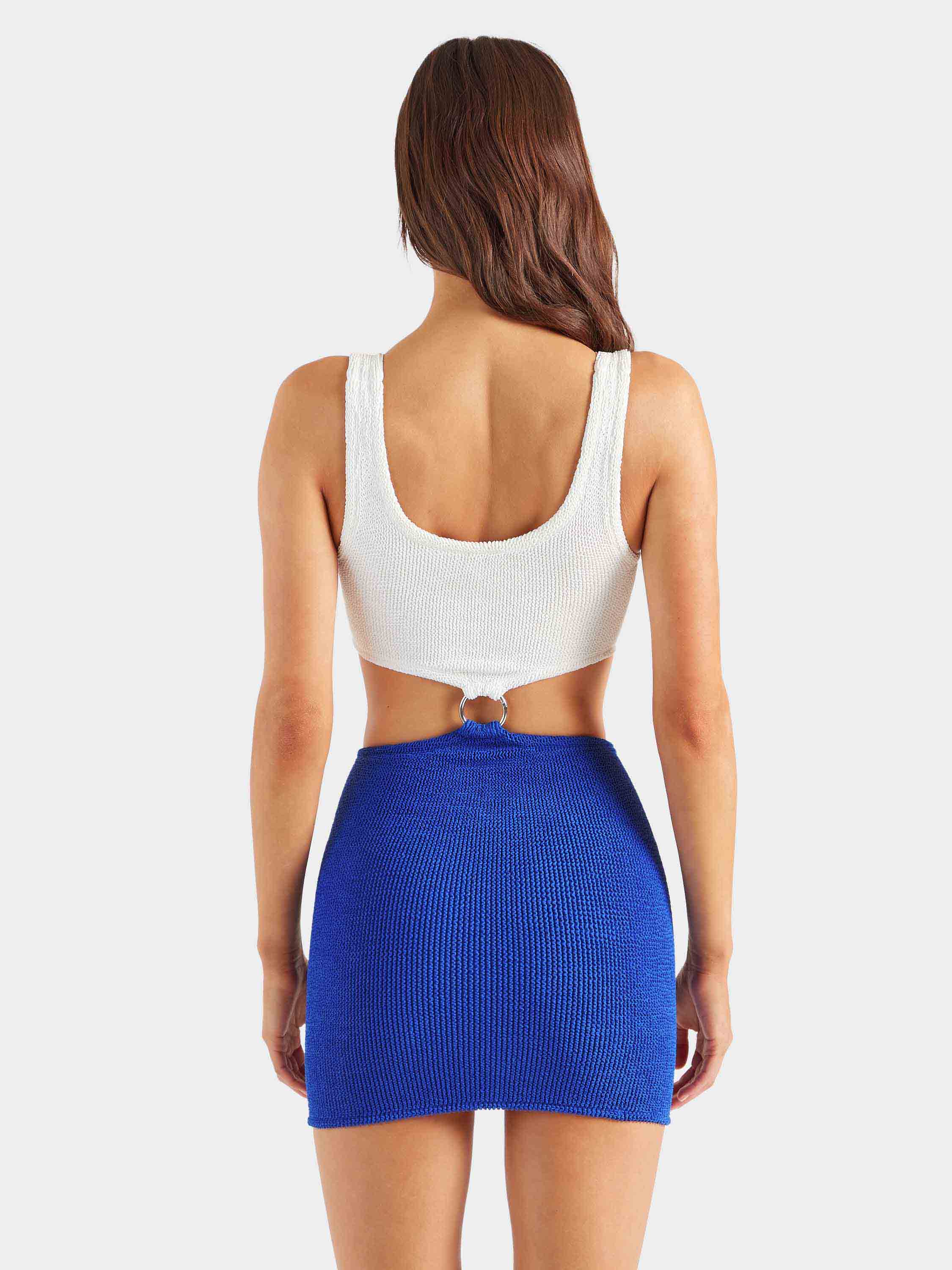 Pretty Woman Dress - White/Royal Blue