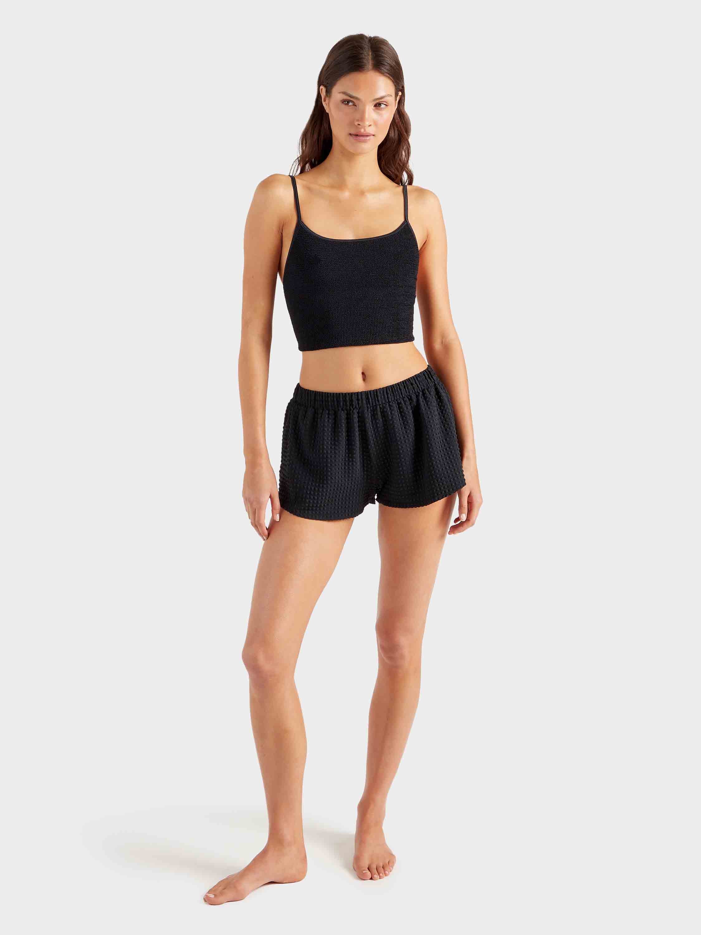Seersucker Swim Shorts - Black