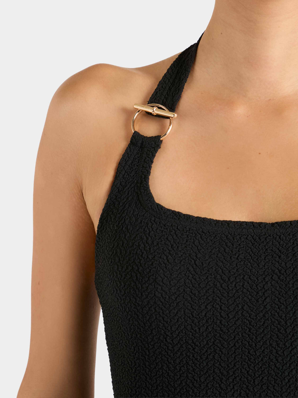 Sandy T Bar Mini Dress - Black