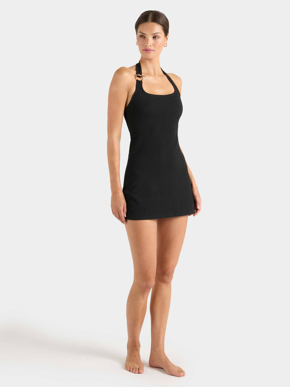 Sandy T Bar Mini Dress - Black