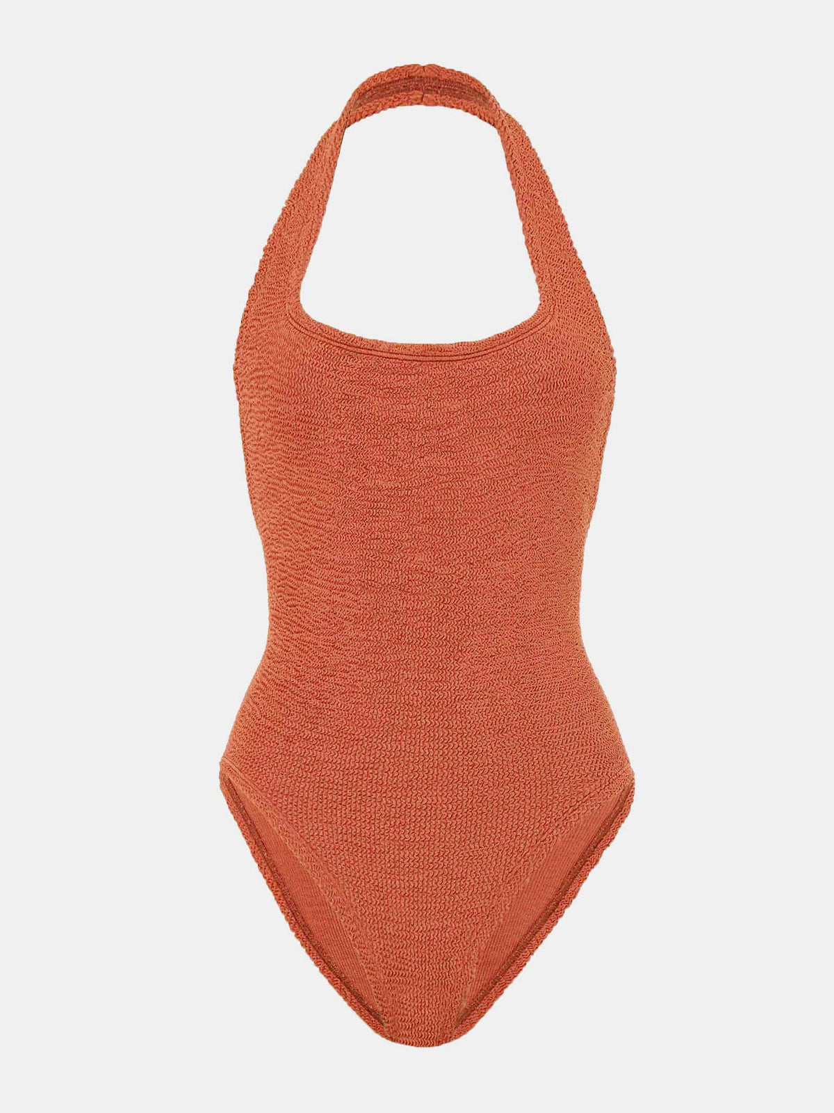 Deep orange halterneck swimsuit