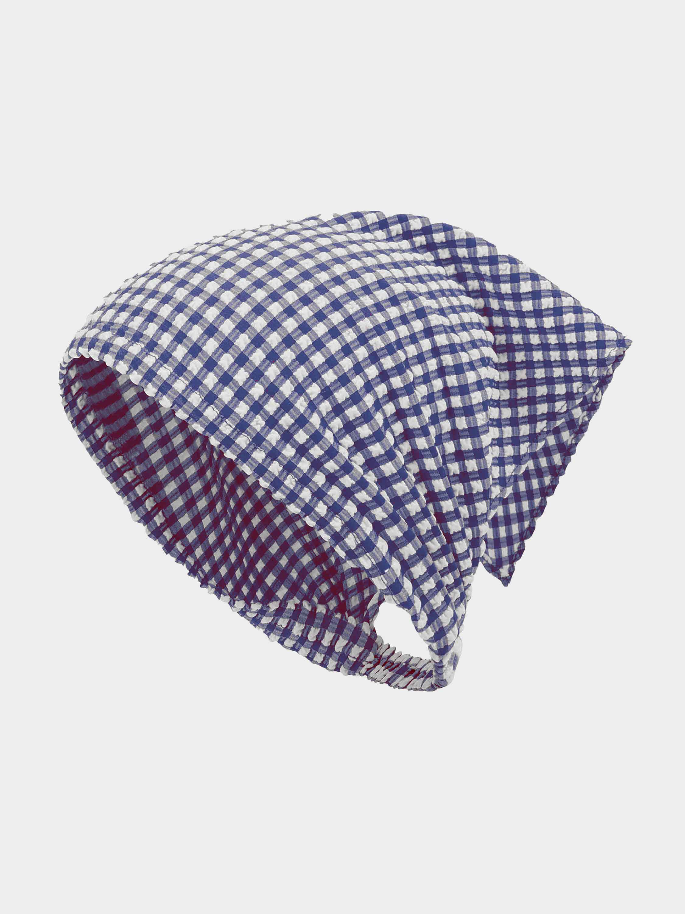 Sofia Gingham Headscarf - Navy Gingham