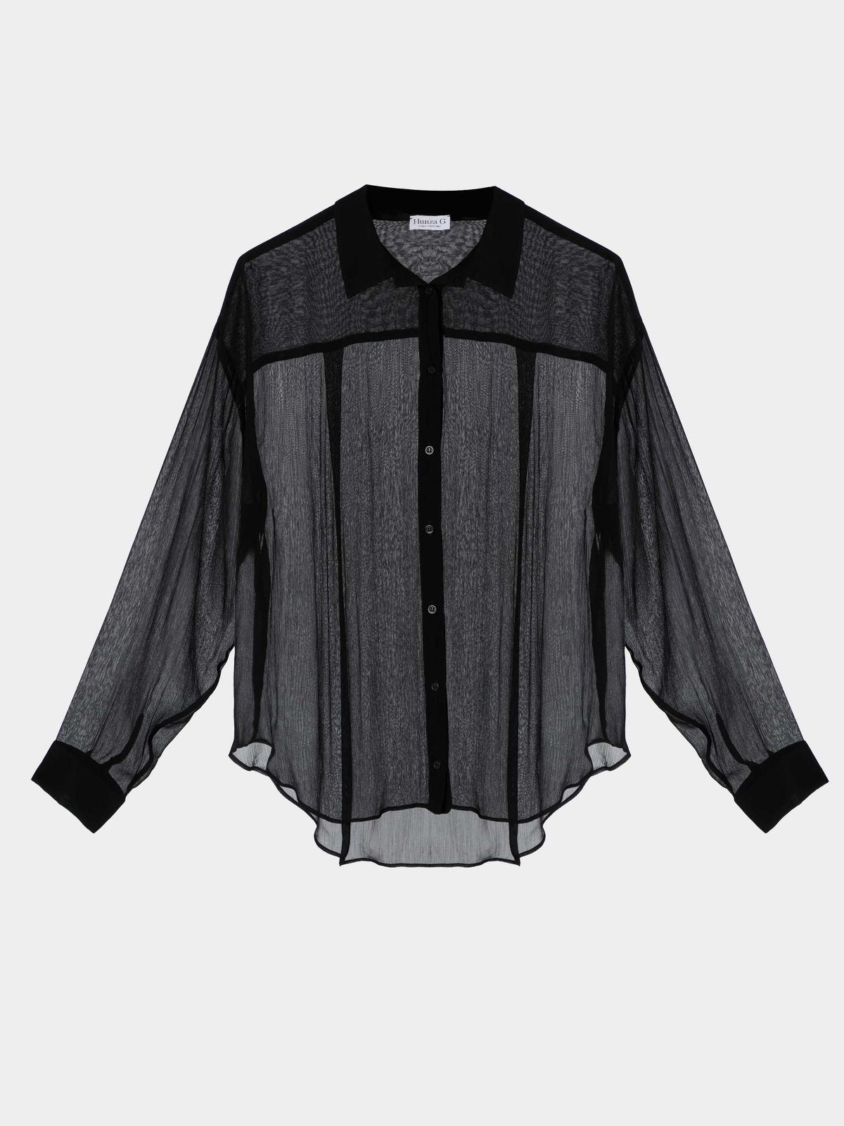 Oversized Shirt Sheer - Black