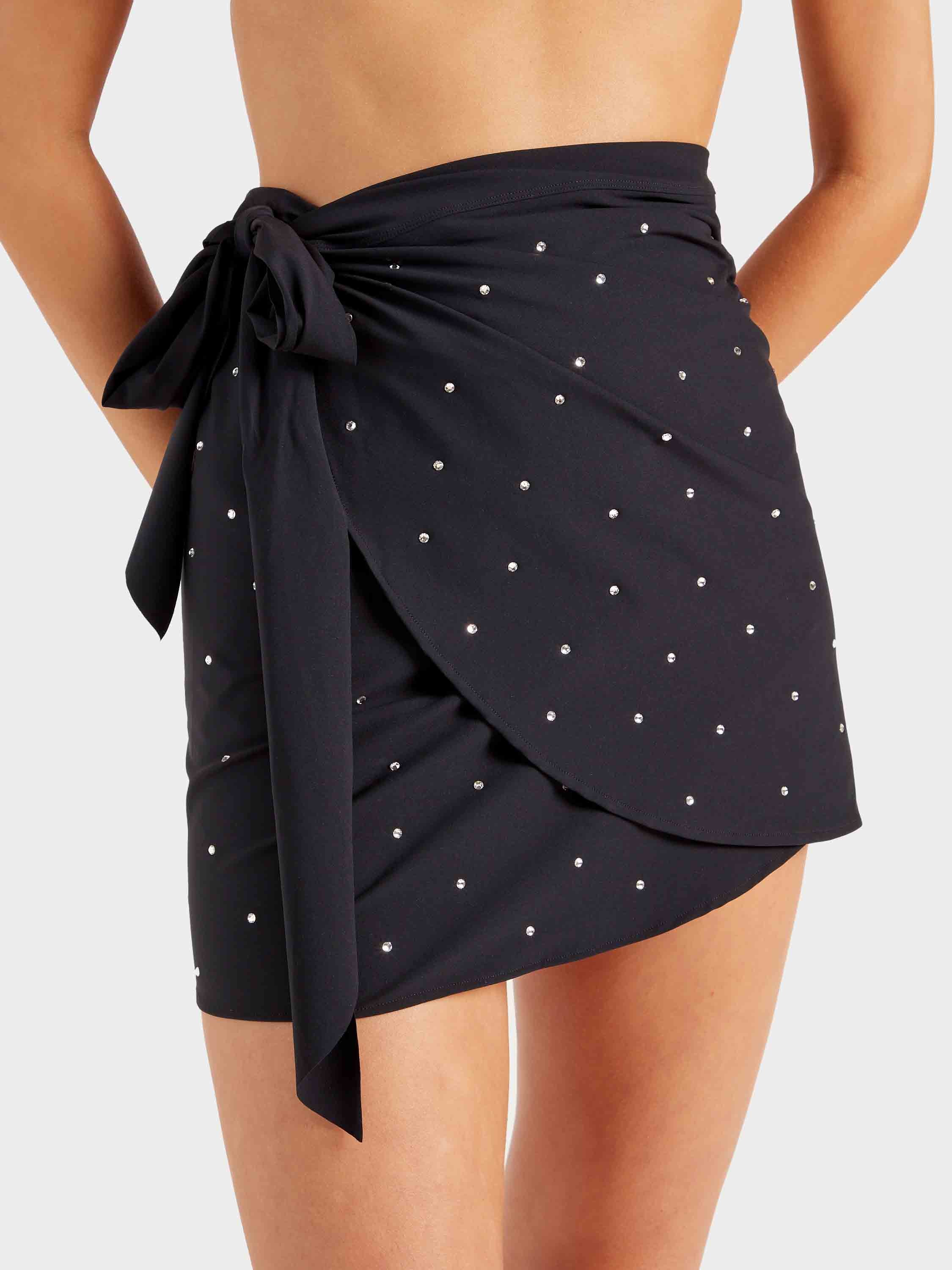 Short UPF 50+ Swarovski® Sarong - Black