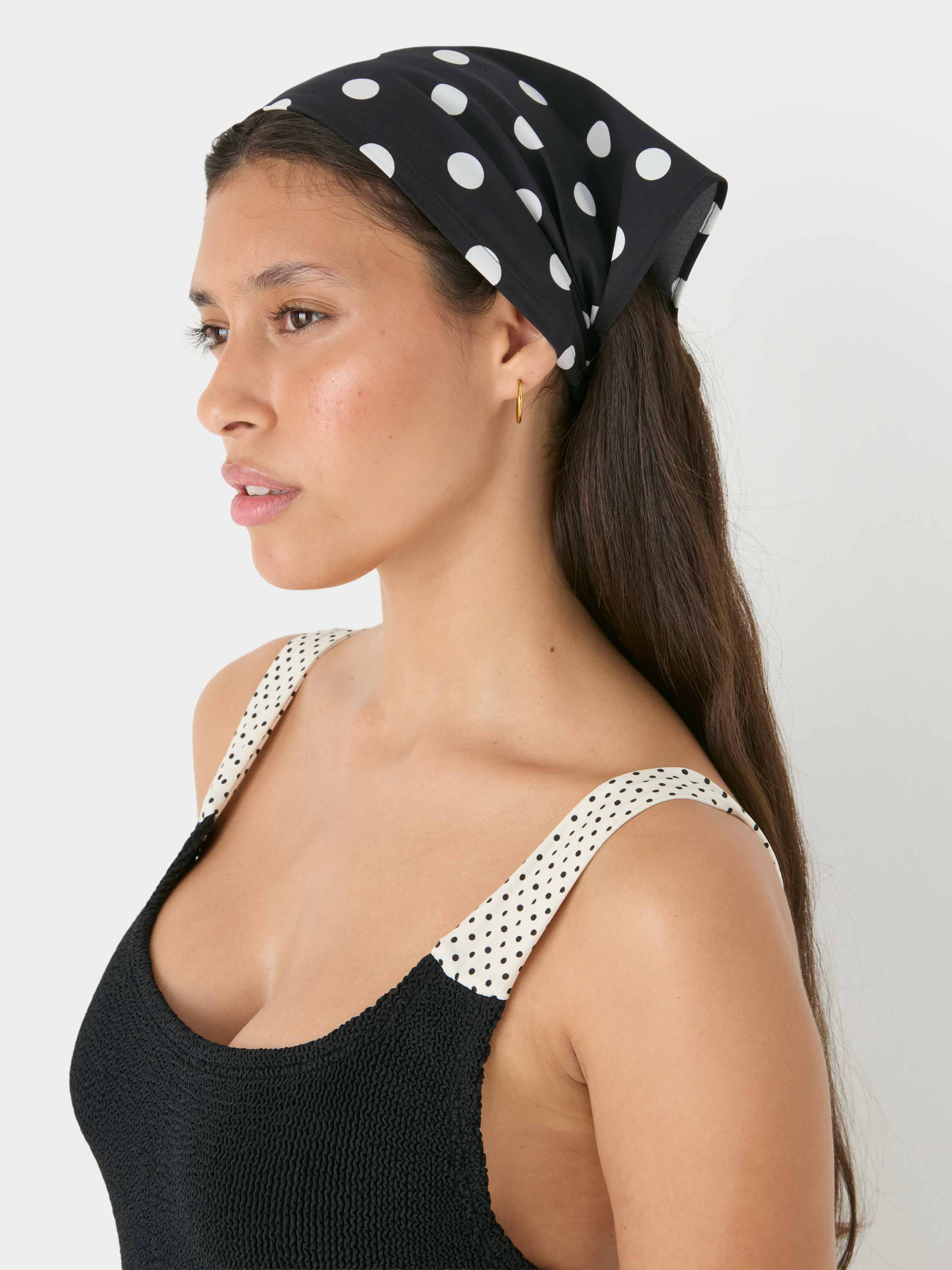 Sofia UPF 50+ Headscarf - Black polka-dot