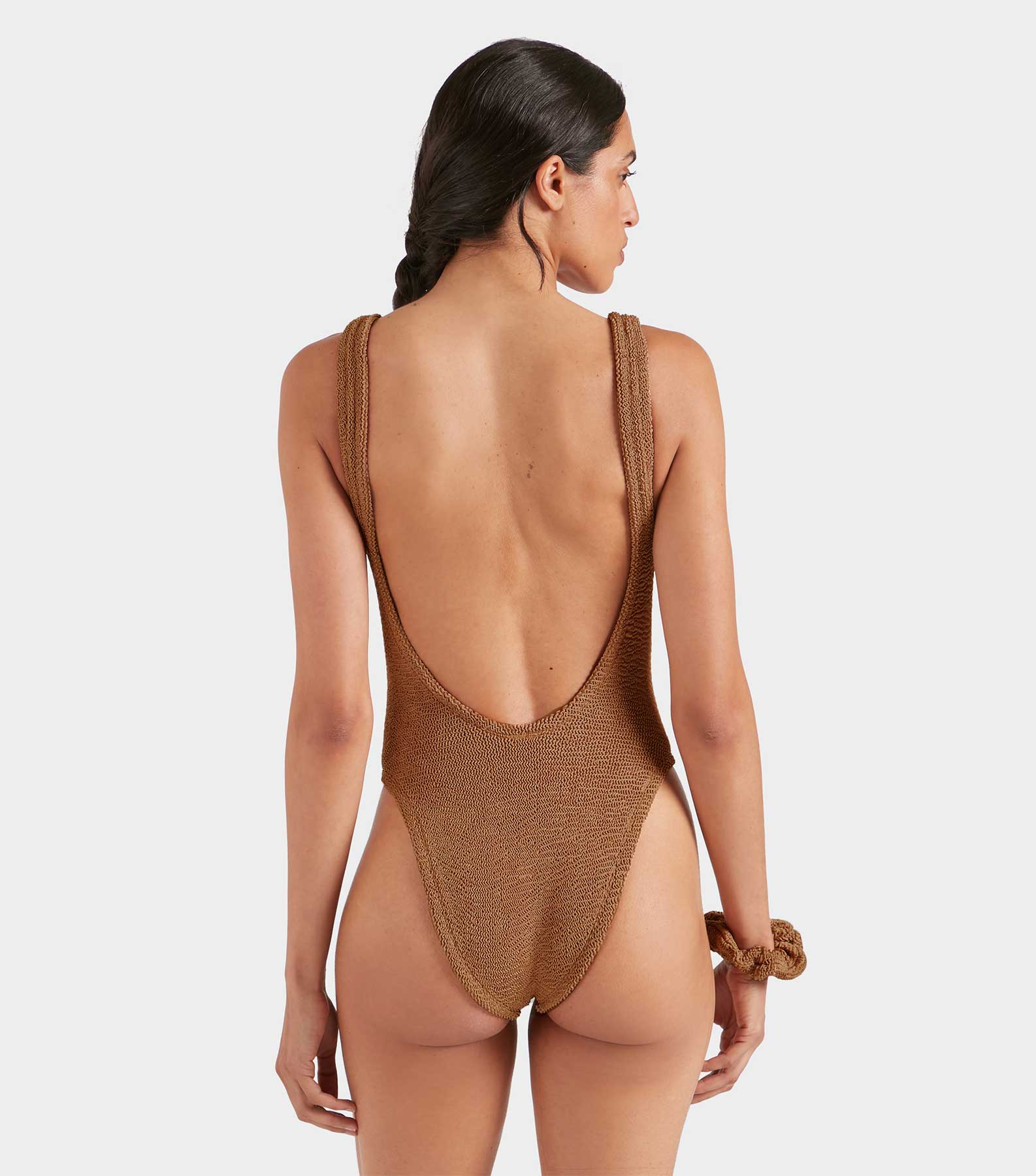 Square Neck Swim - Metallic Cocoa