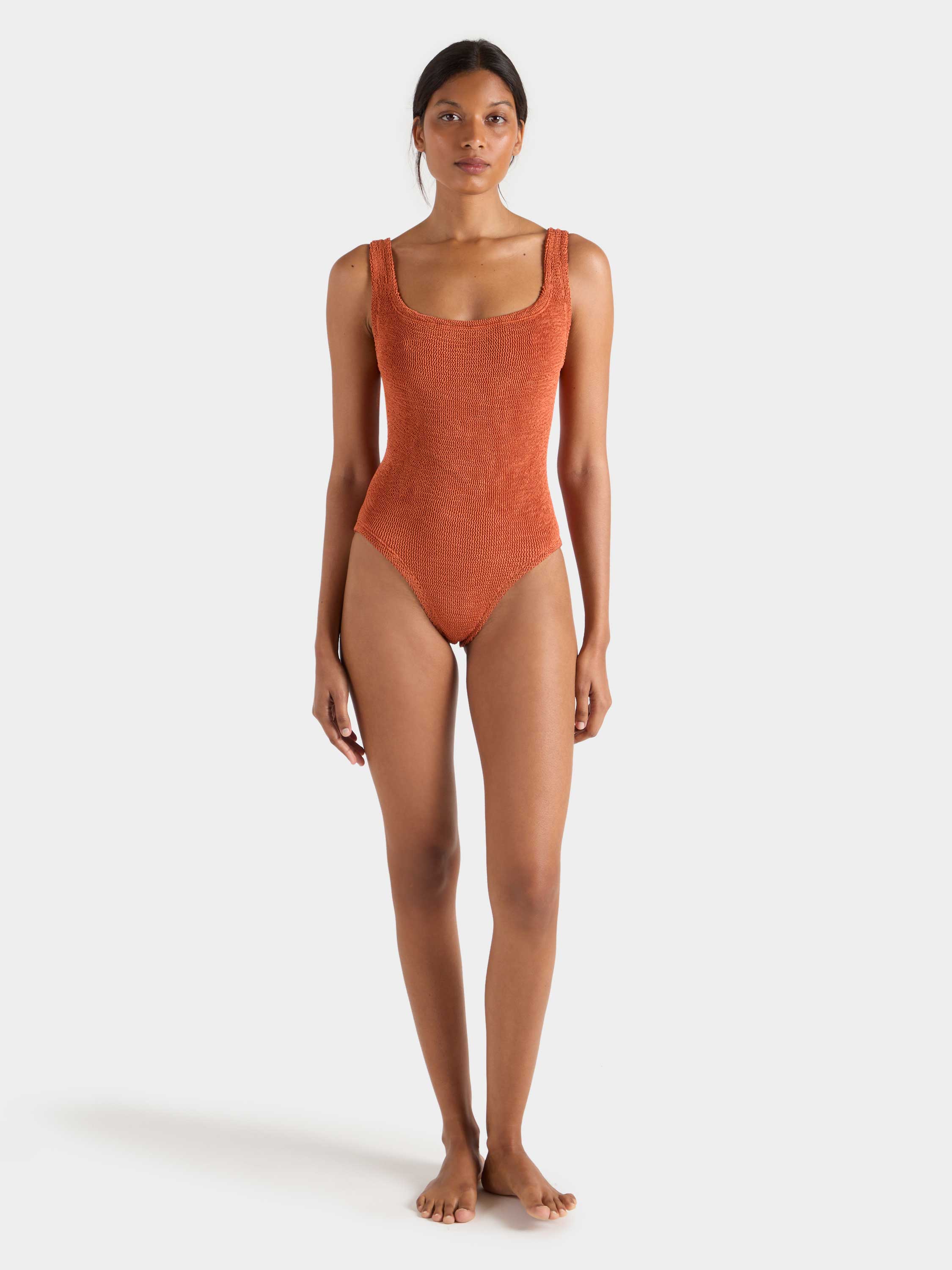 Square Neck Swim - Metallic Terracotta