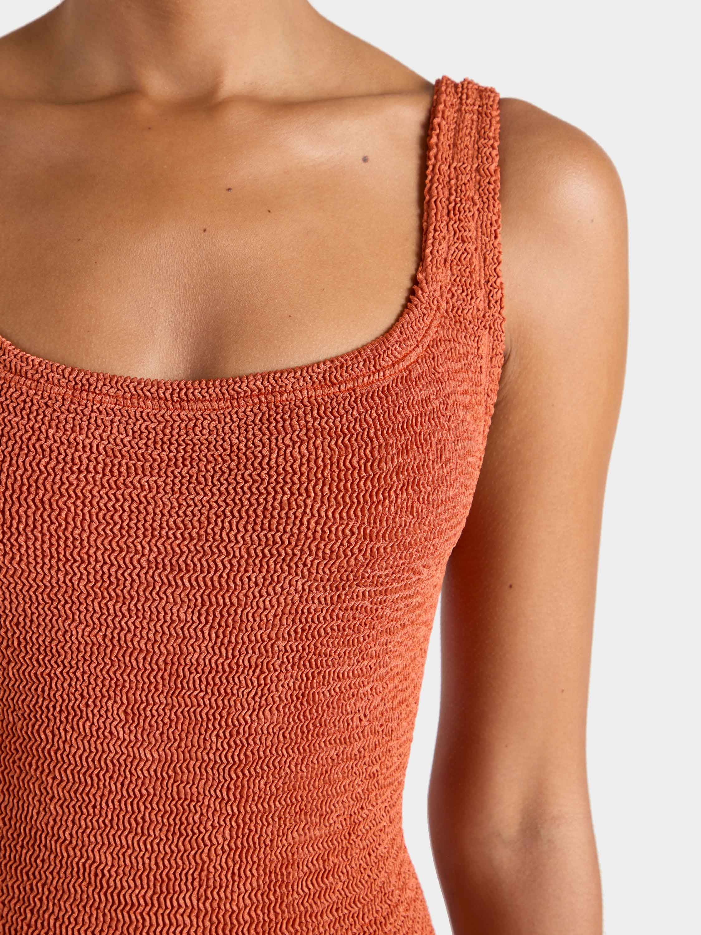 Square Neck Swim - Metallic Terracotta