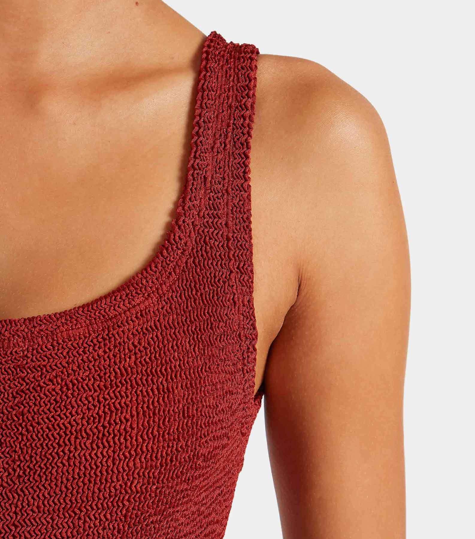 Square Neck Swim - Metallic Chestnut