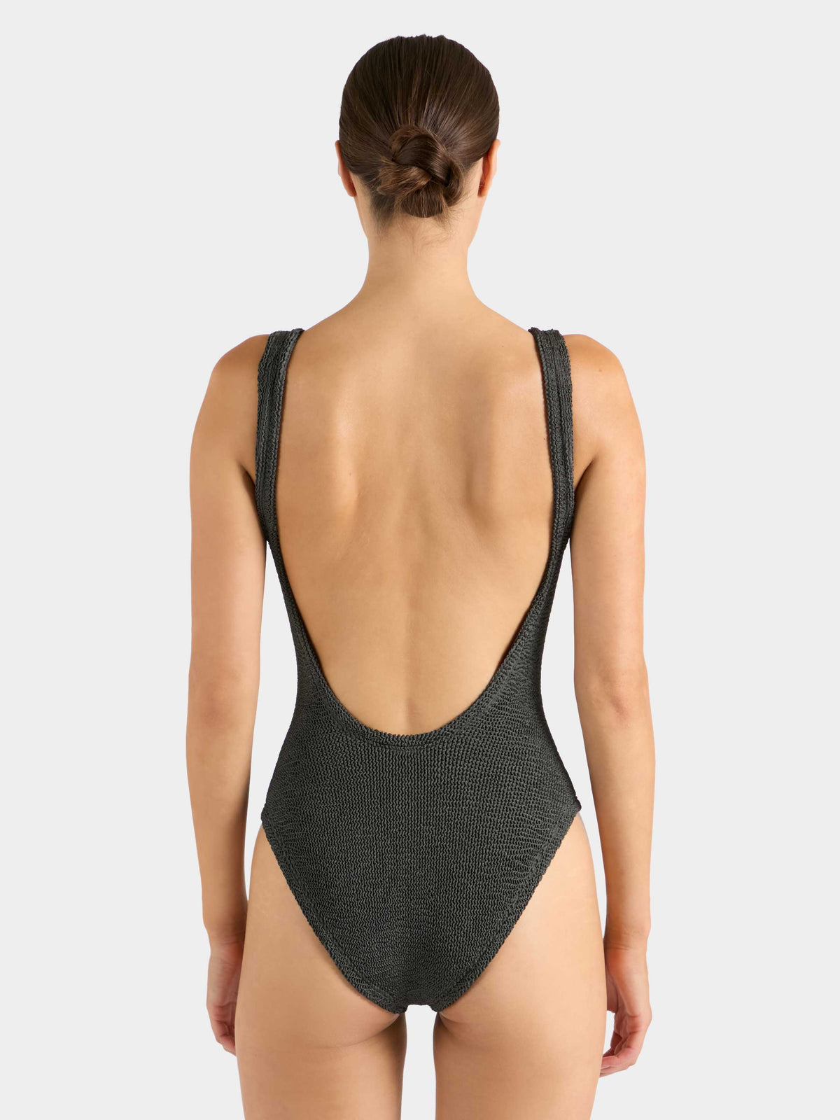 Square Neck Swim - Metallic Graphite