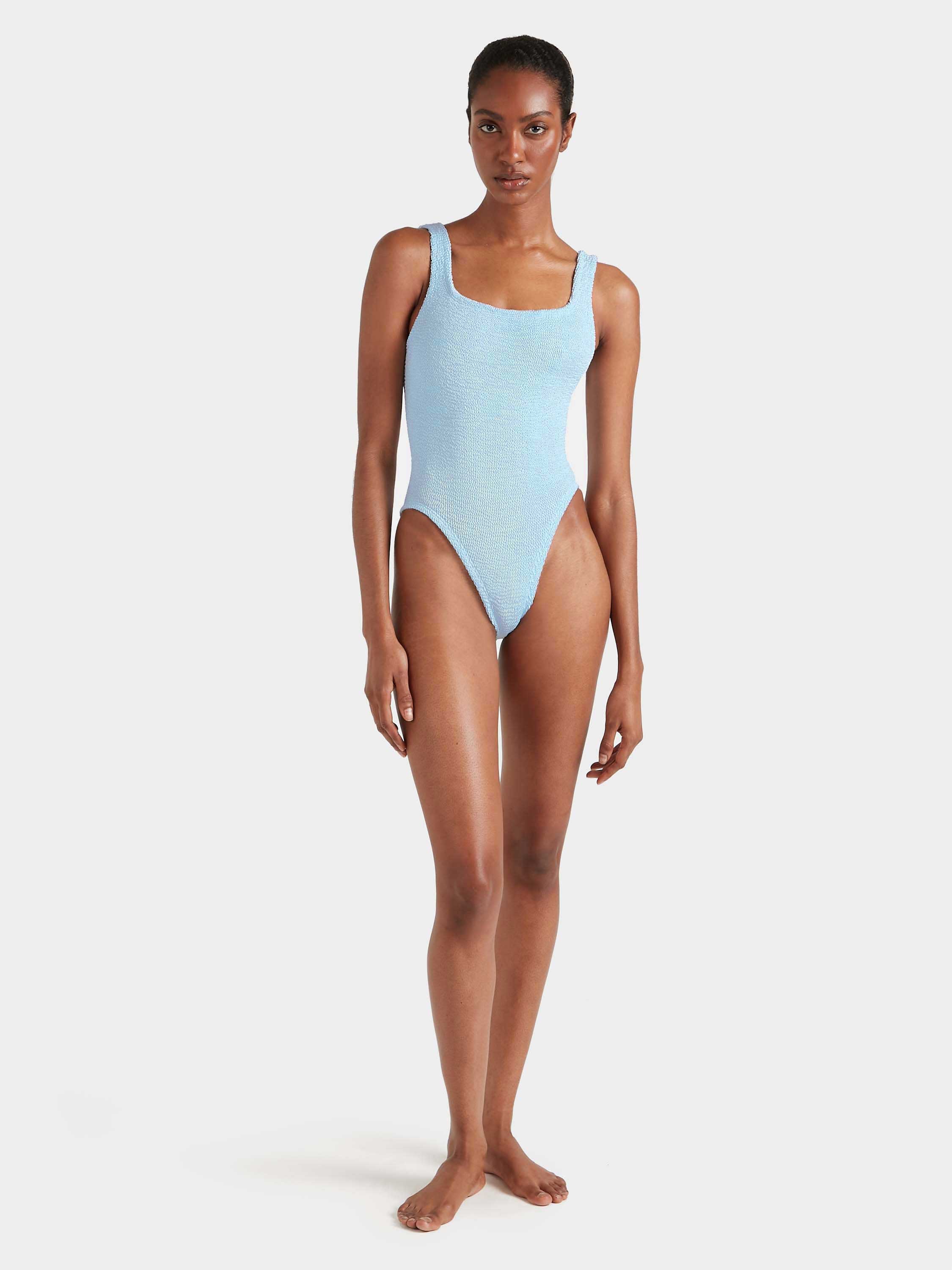 Square Neck Swim - Metallic Ice Blue
