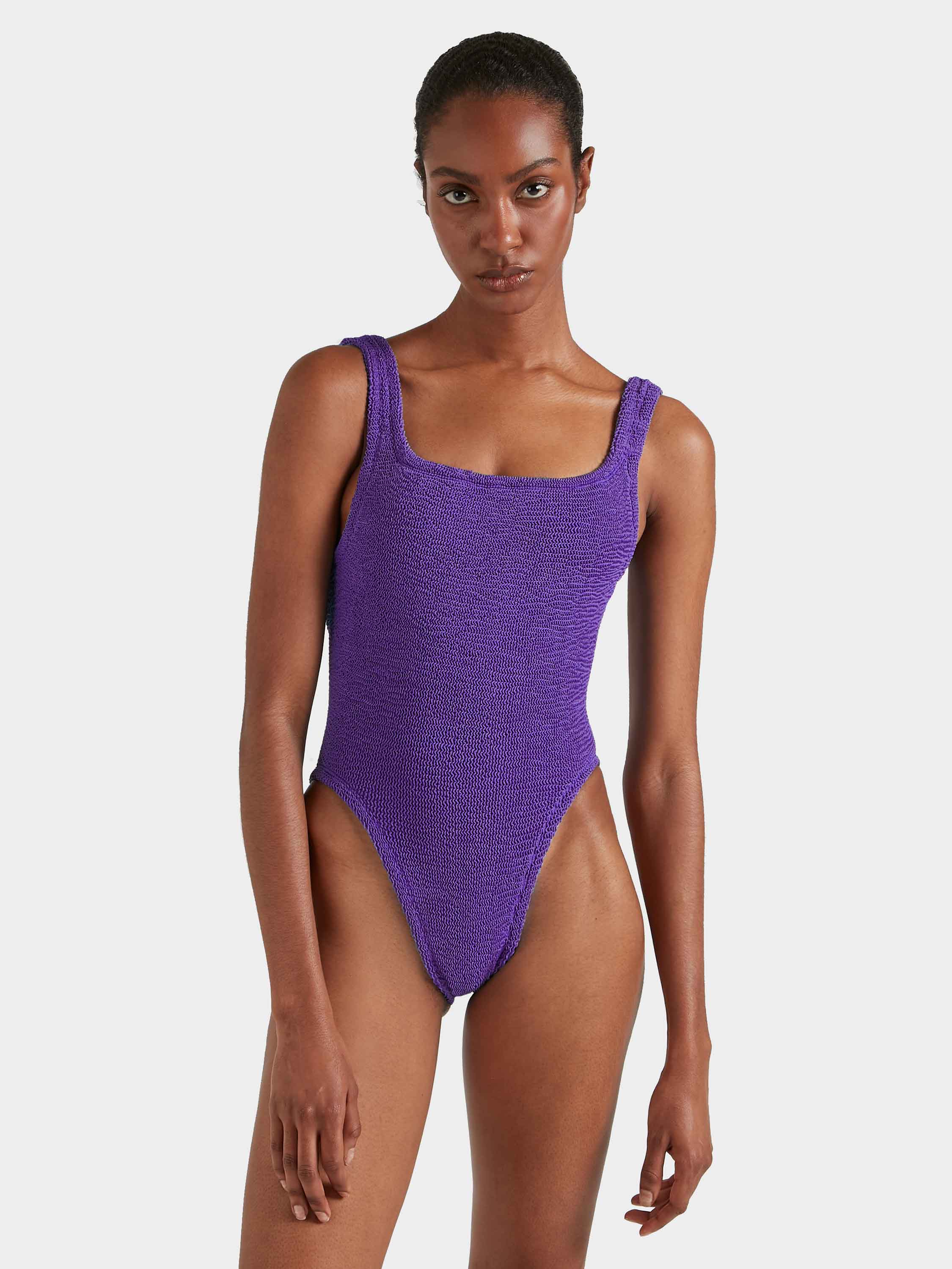 Square Neck Swim - Metallic Purple Magic