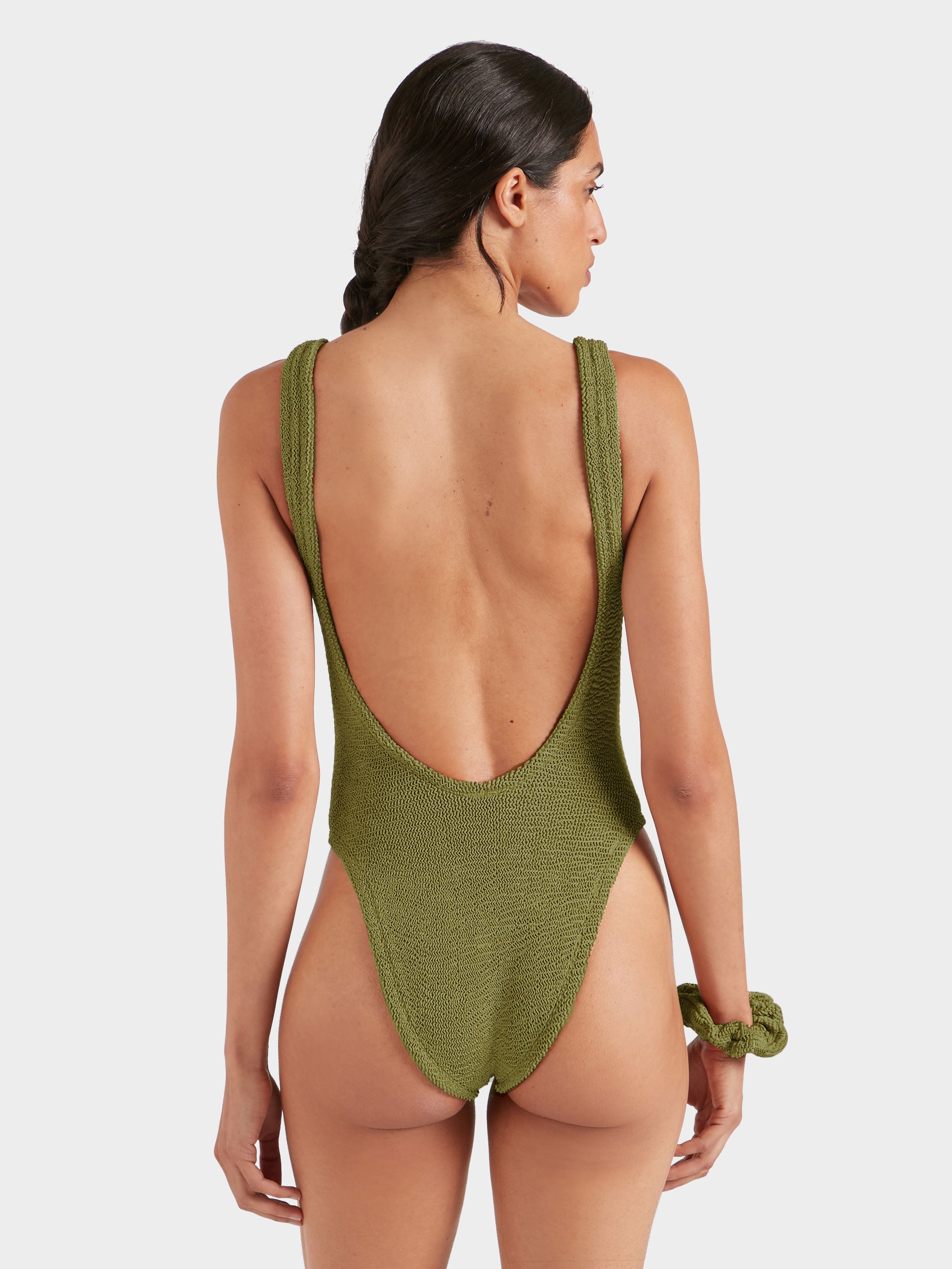 Square Neck Swim - Metallic Moss