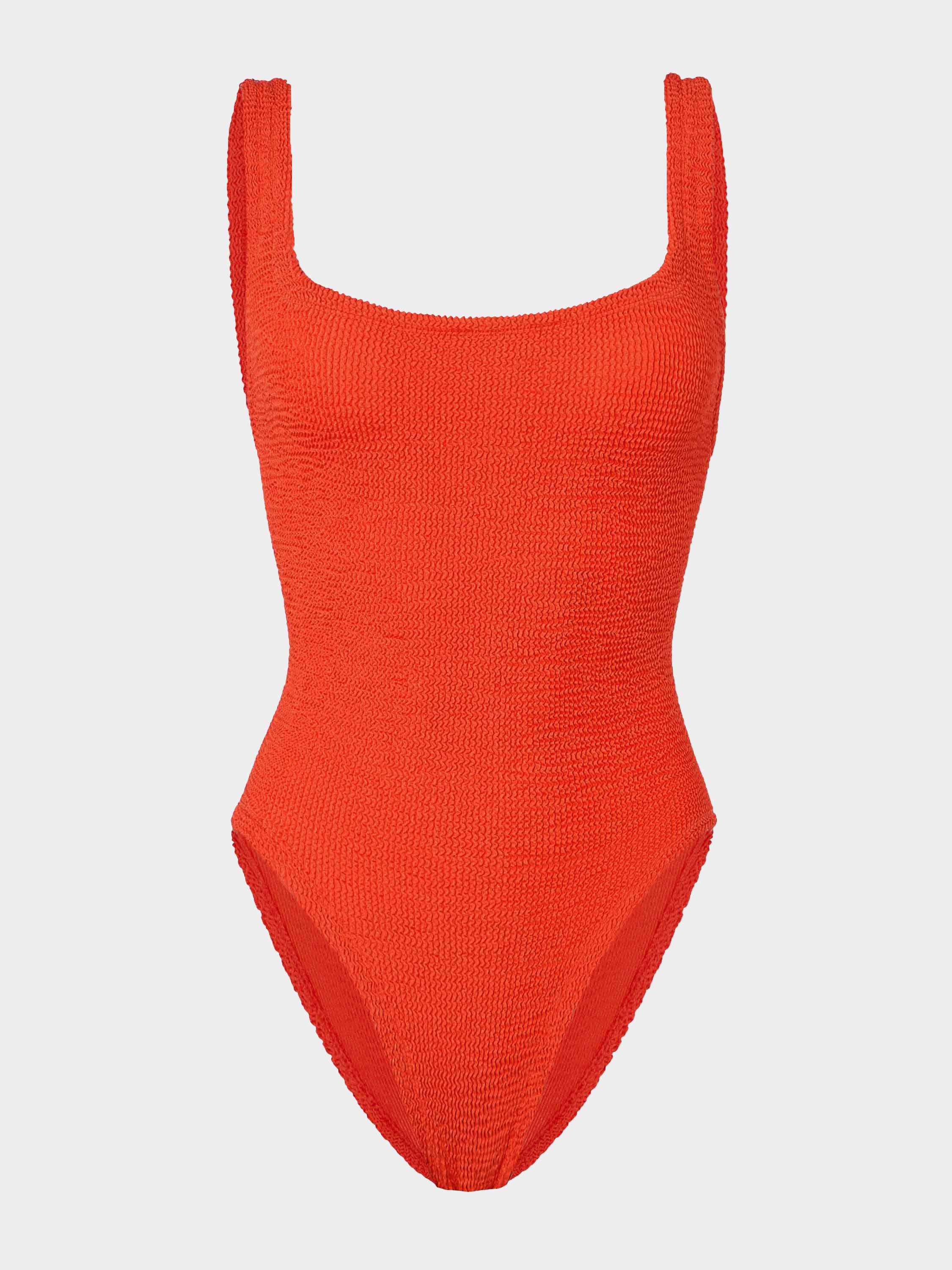 Square Neck Swim - Metallic Tangerine