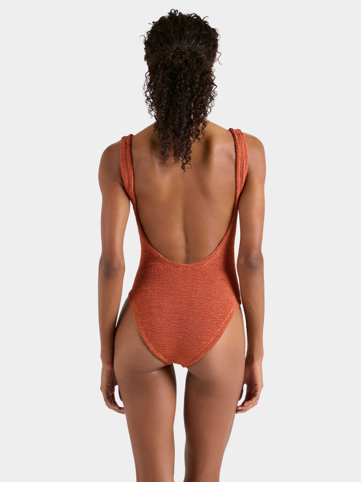 Square Neck Swim - Metallic Terracotta