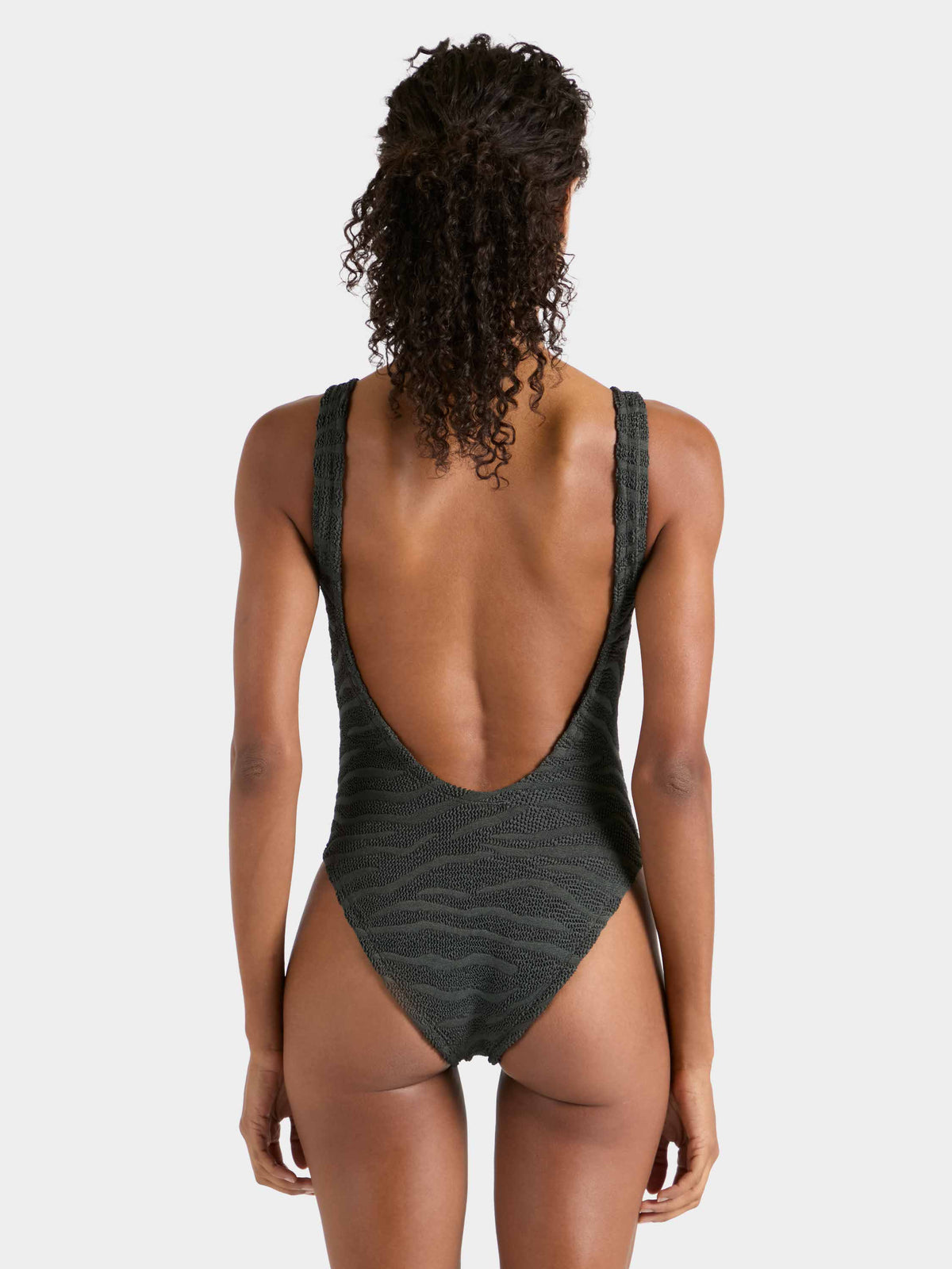 Square Neck Swim - Zebra Metallic Graphite