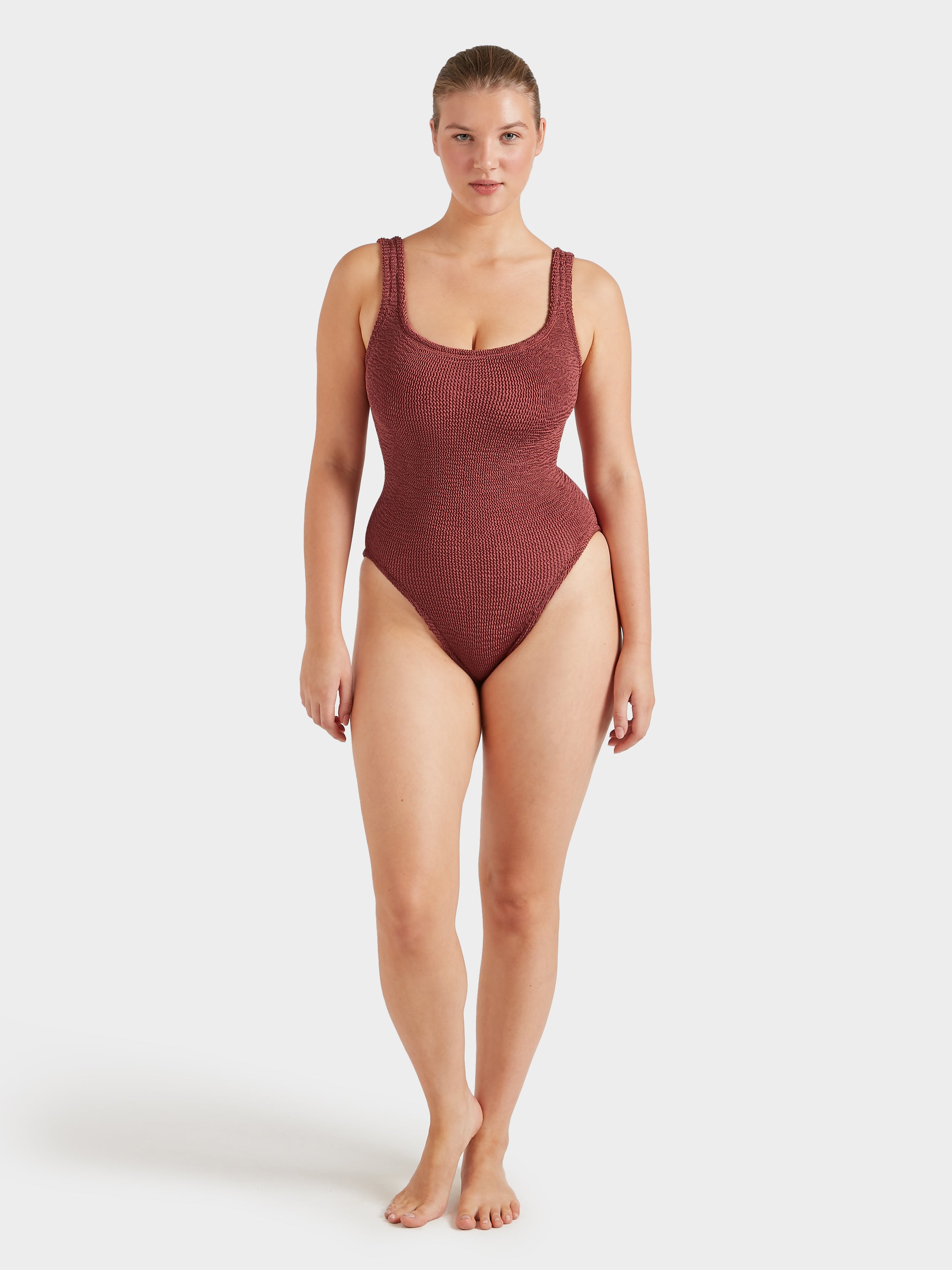 Square Neck Swim - Metallic Rosewood
